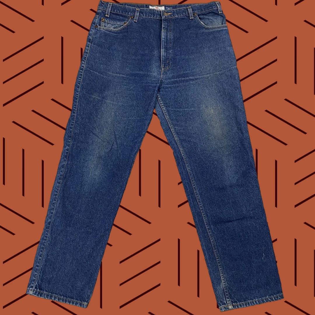 Vintage VINTAGE Levi Signature 545 Jeans Denim Blue Dark Wash 1995 Brown Tab Adult 40x32 Mens Blue jeans 90s Brown Tab Size US 40 / EU 56 - 1 Thumbnail