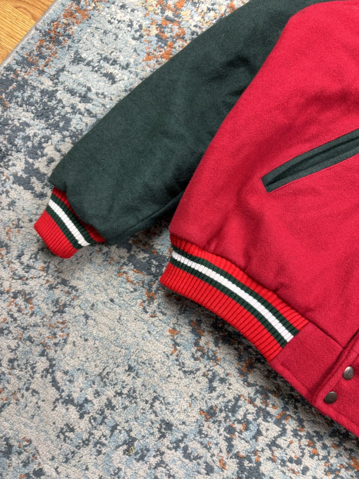 Honda Vintage 80s Honda Castrol heavy wool varsity racing jacket Size US L / EU 52-54 / 3 - 14 Thumbnail