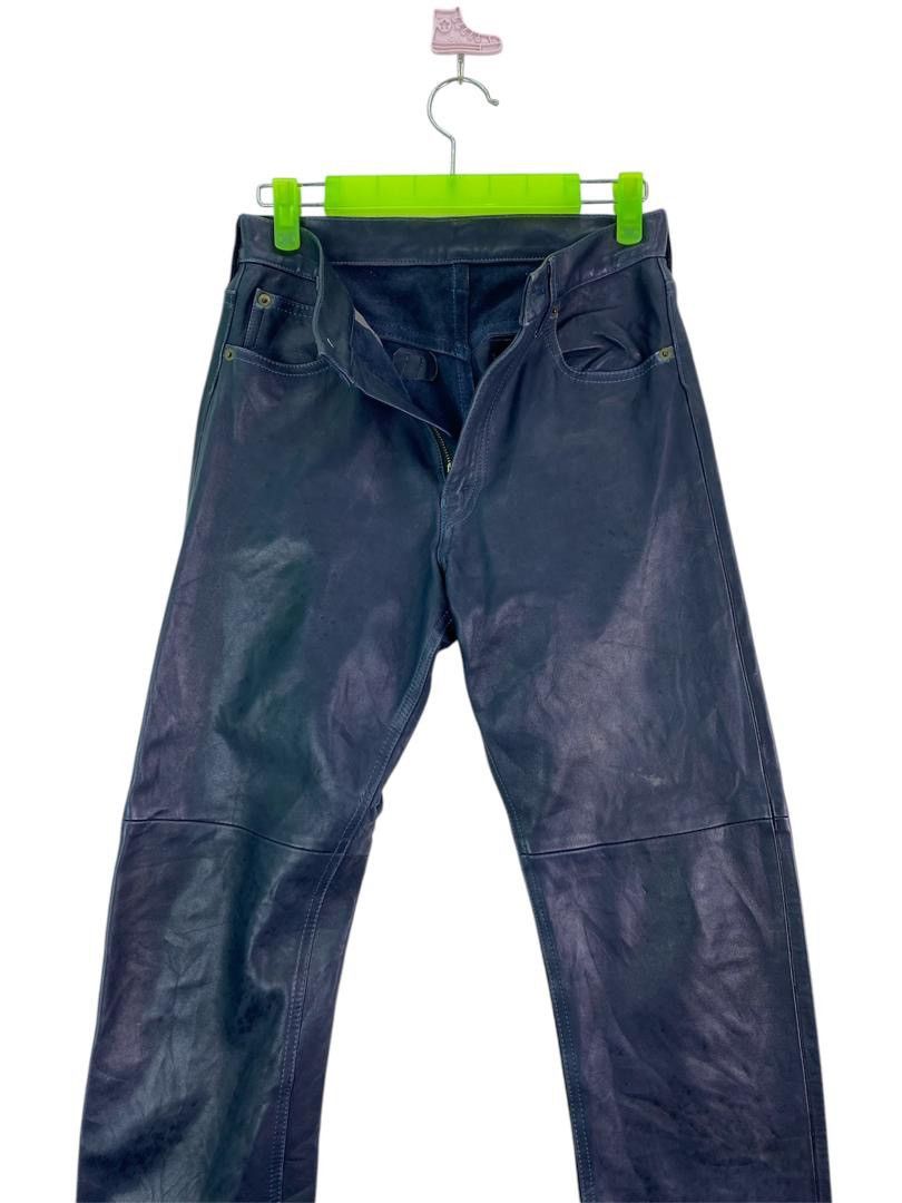 Genuine Leather Vtg 90s unbrand biker genuine leather pant Size 27" / US 4 / IT 40 - 4 Thumbnail