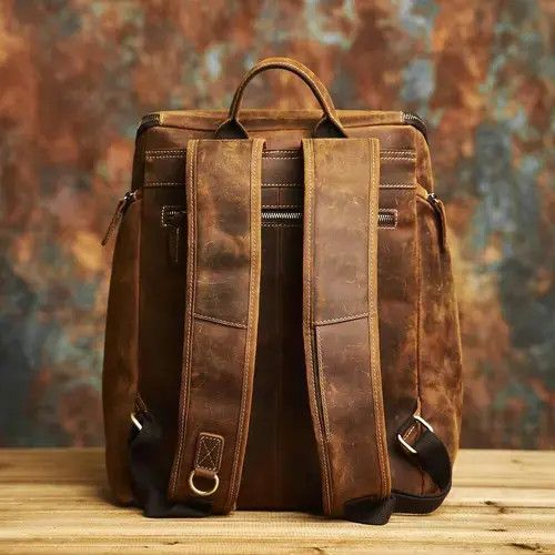 Genuine Leather × Japanese Brand Unique Leather Backpack Retro Style Size ONE SIZE - 2 Thumbnail