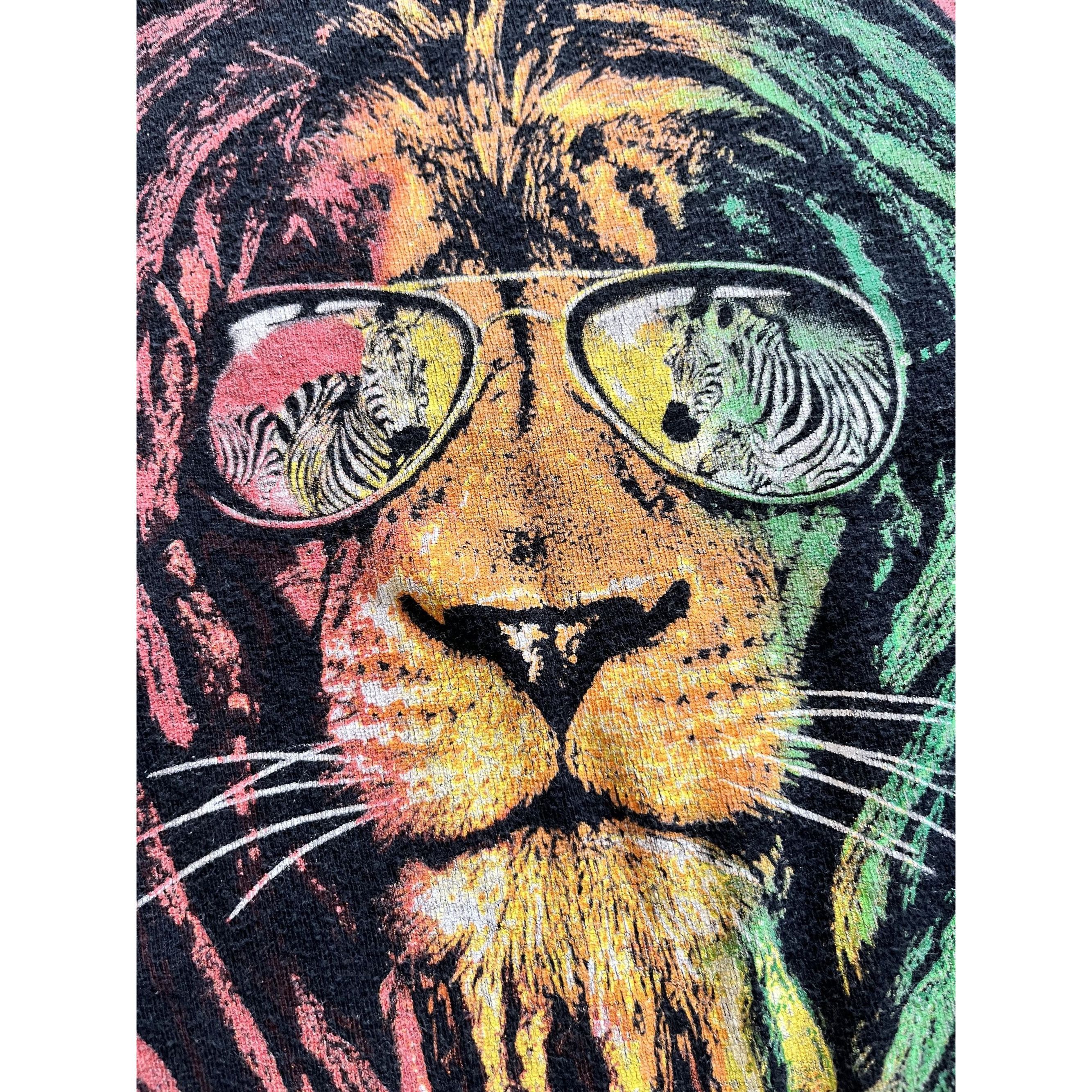 Vintage Rasta Reggae Lion Dreads San Antonio Zoo Black Tshirt Mens S Size US L / EU 52-54 / 3 - 5 Thumbnail