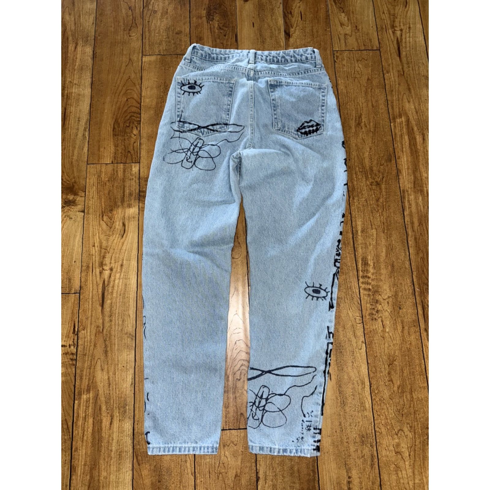 Topshop Topshop Moto Printed Denim Jeans Blue 28x30 Womens Skinny Jeans Regular 28 Denim Blue Moto Printed Size 28" / US 6 / IT 42 - 6 Thumbnail