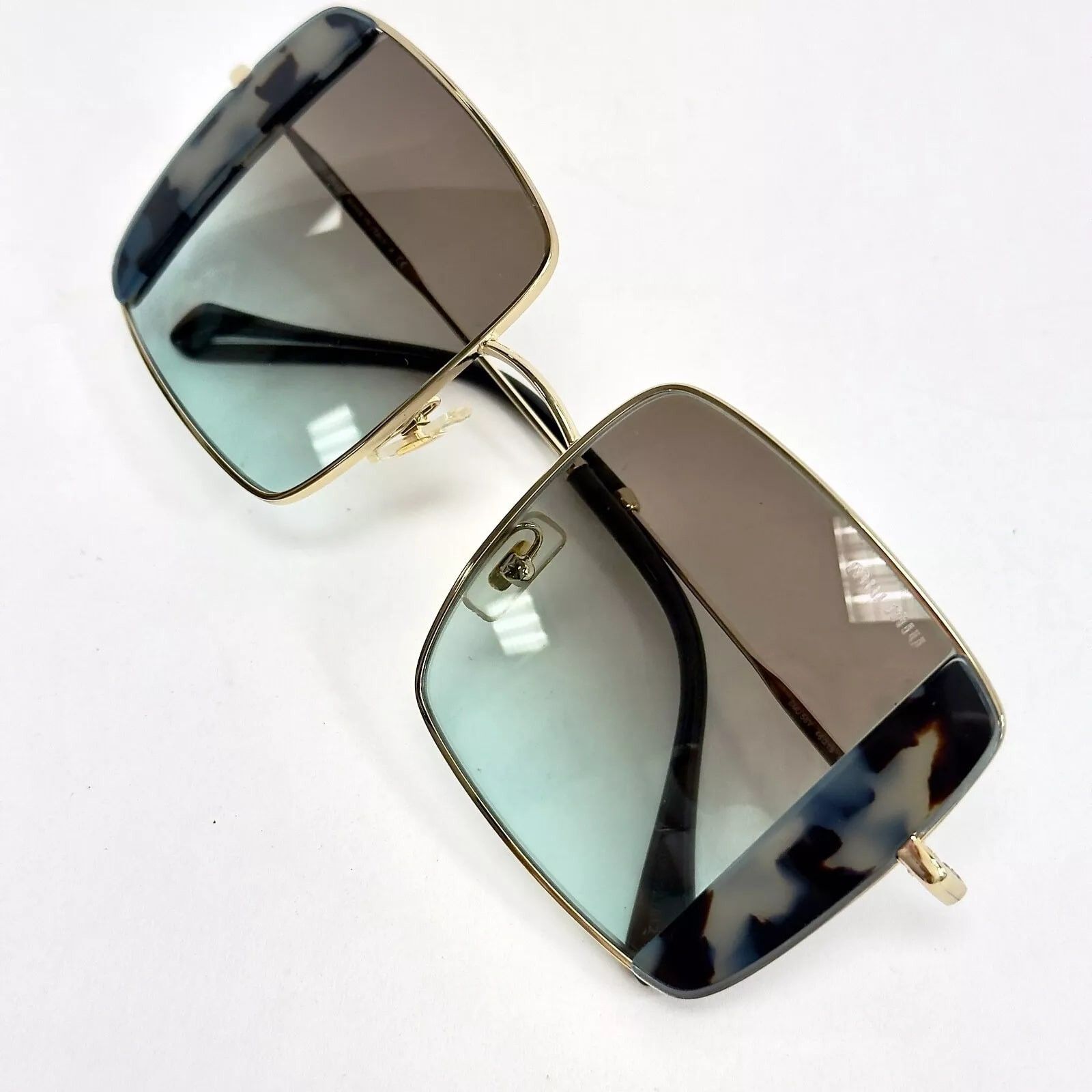Miu Miu MIU MIU CORE MU56VS Gold Green Sand Geometric Square 56V Size ONE SIZE - 3 Thumbnail