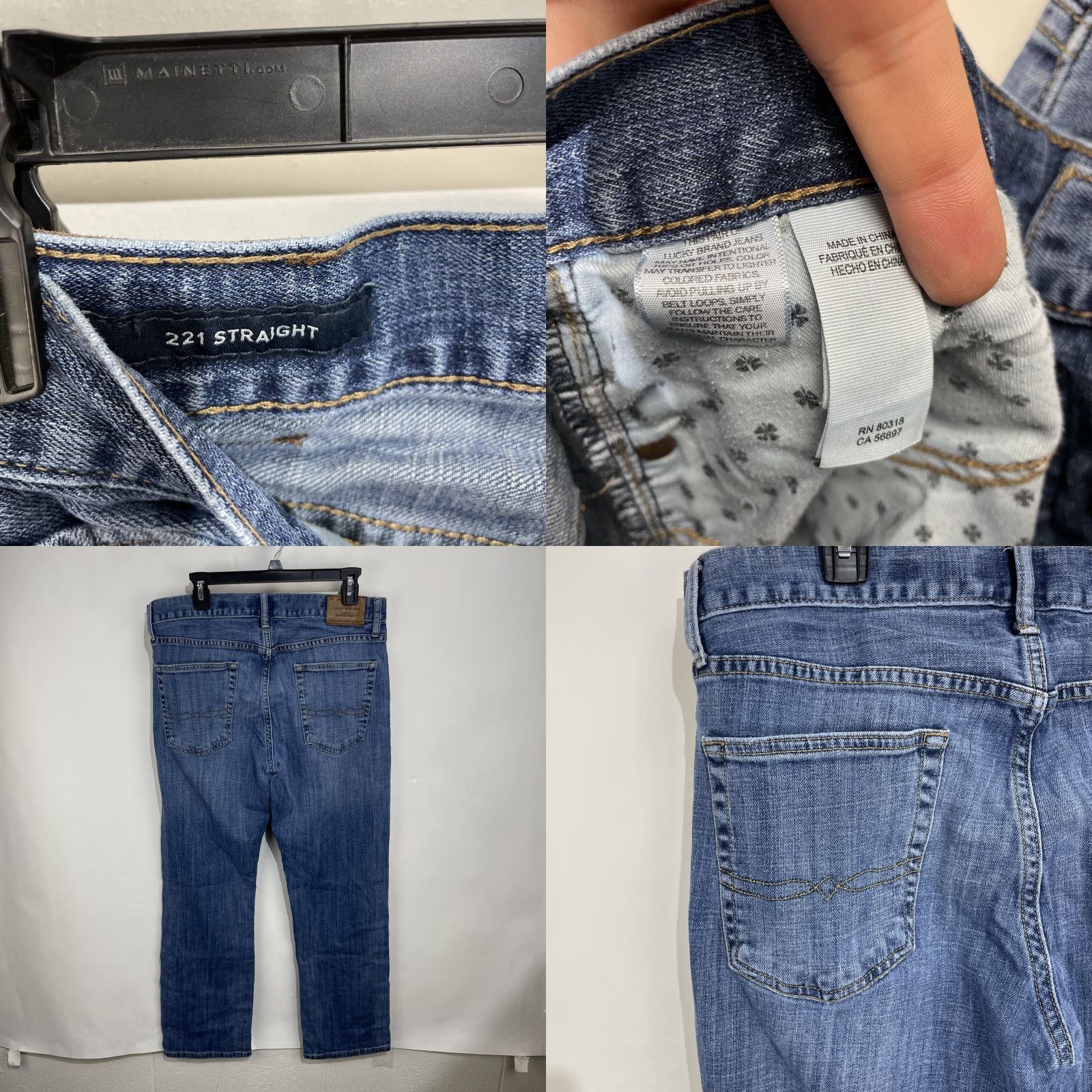 Lucky Brand Lucky Brand Mens Jeans 221 Original Straight Denim 34x30 Medium Blue Wash Casual 5-Pocket Zipper Fly Regular Rise Mens Jeans Size US 34 / EU 50 - 8 Thumbnail