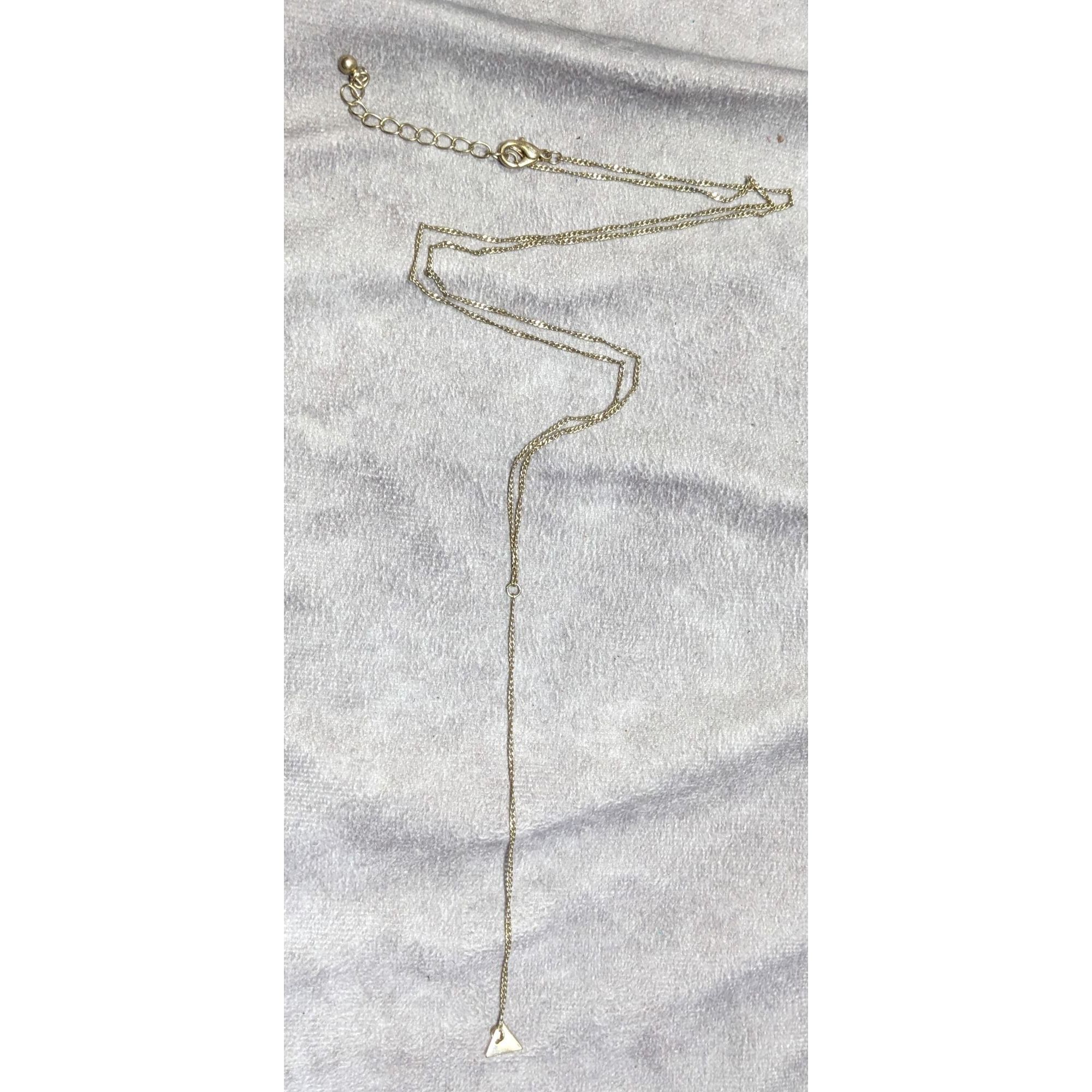 Other Gold-Tone Y-Shaped Layered Necklace With Triangle Pendant Size ONE SIZE - 3 Thumbnail