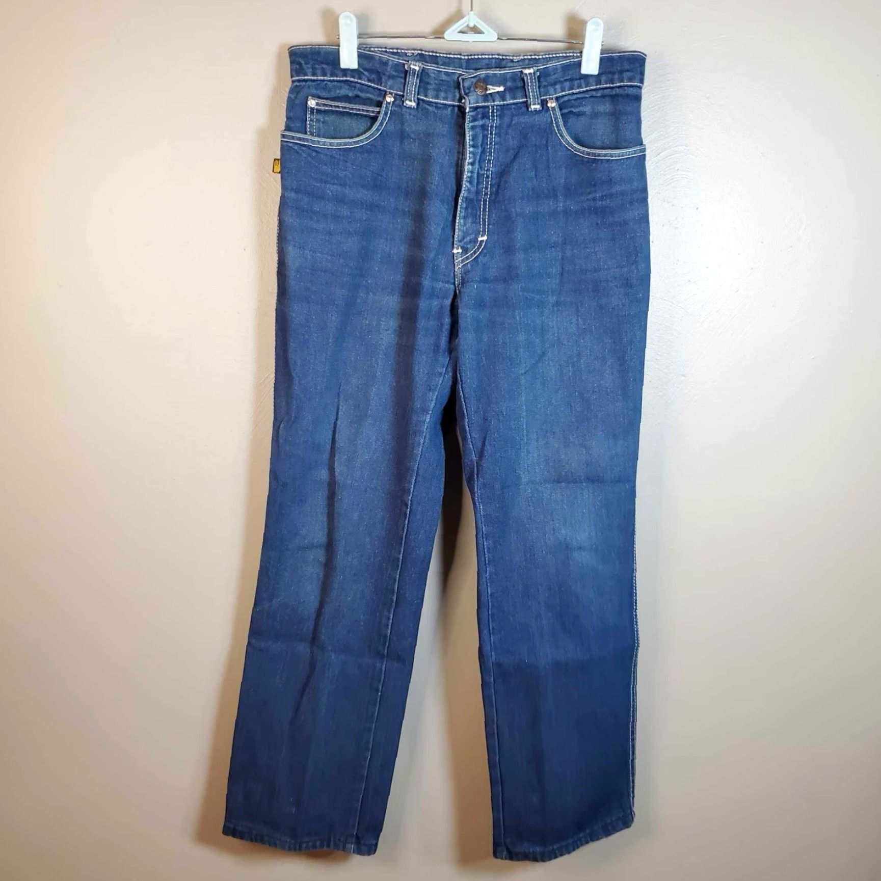 Vintage Sasson Jeans 32 x 29 VTG 90s Streetwear Hip Hop Mens Jeans Blue Cotton Relaxed Tapered Regular Inseam 29 Pockets Grunge Retro Size US 32 / EU 48 - 4 Thumbnail