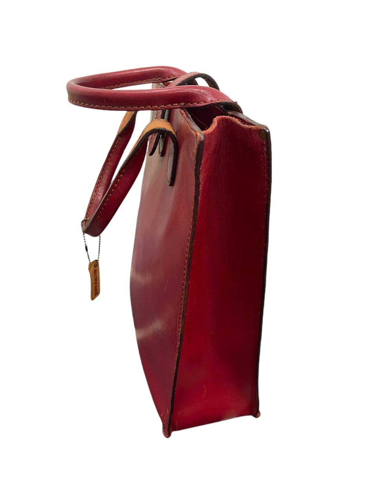 Leather Full Leather Thick Sunface Tote Bag 1🟩0 Size ONE SIZE - 17 Thumbnail