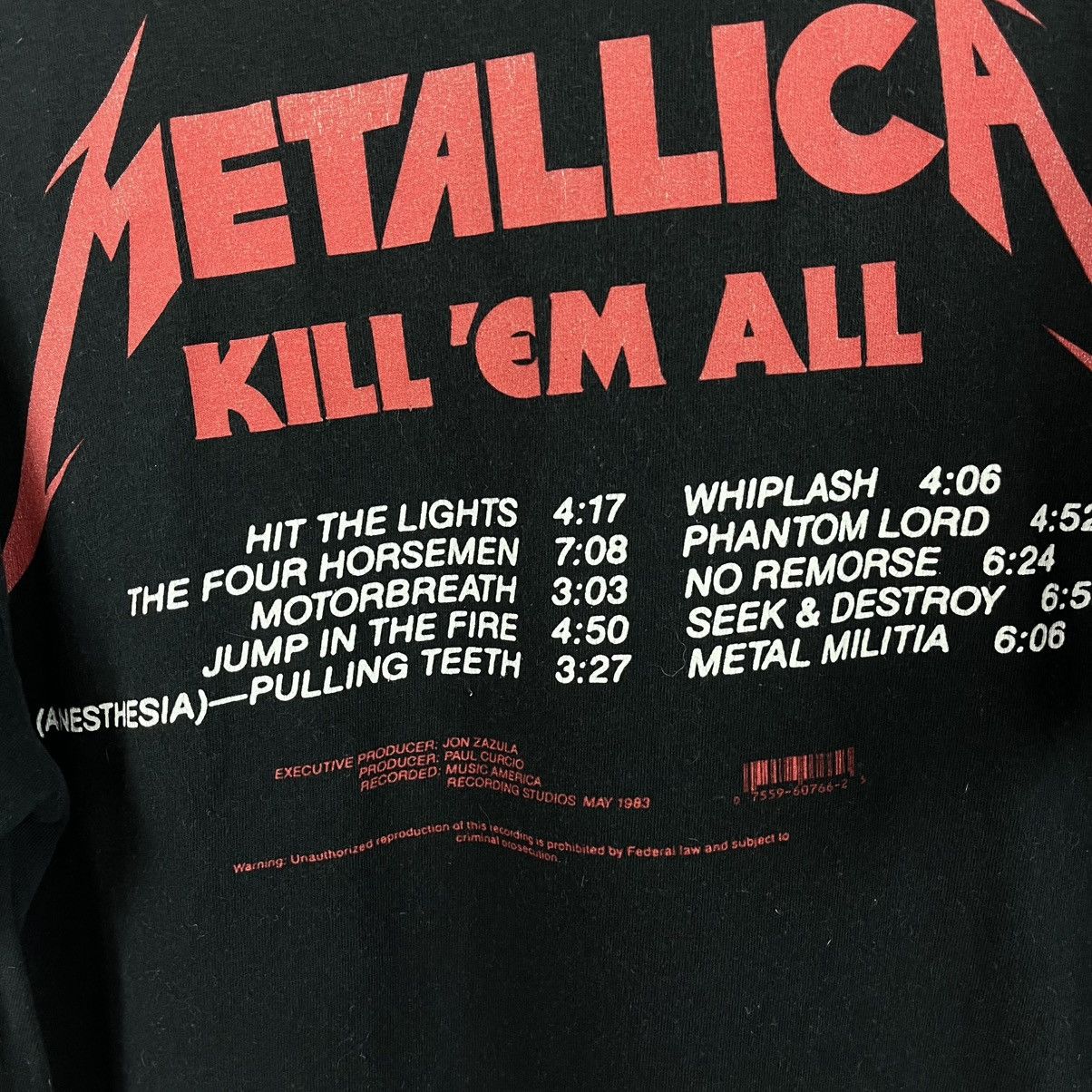 Band Tees Vtg Metallica Band Rock T-Shirt “Kill ‘Em All” Big Logo Sz L Size US L / EU 52-54 / 3 - 8 Thumbnail