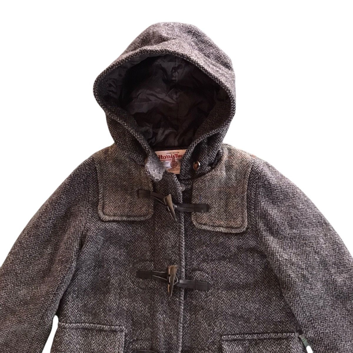 If Six Was Nine Vintage Harris Tweed Wool Duffer Jacket Size S / US 4 / IT 40 - 2 Thumbnail