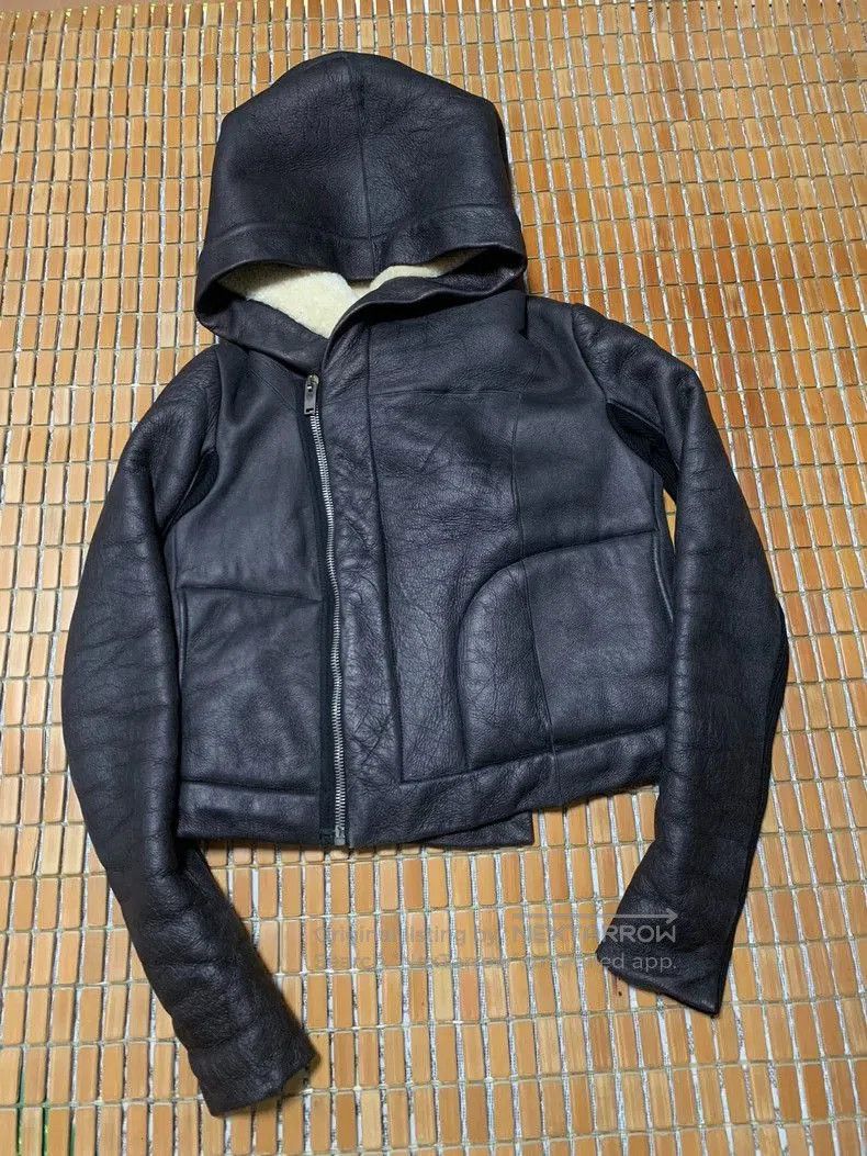Rick Owens Rick Owens Shearling Hooded Leather Jacket- Size US M / EU 48-50 / 2 - 1 Thumbnail