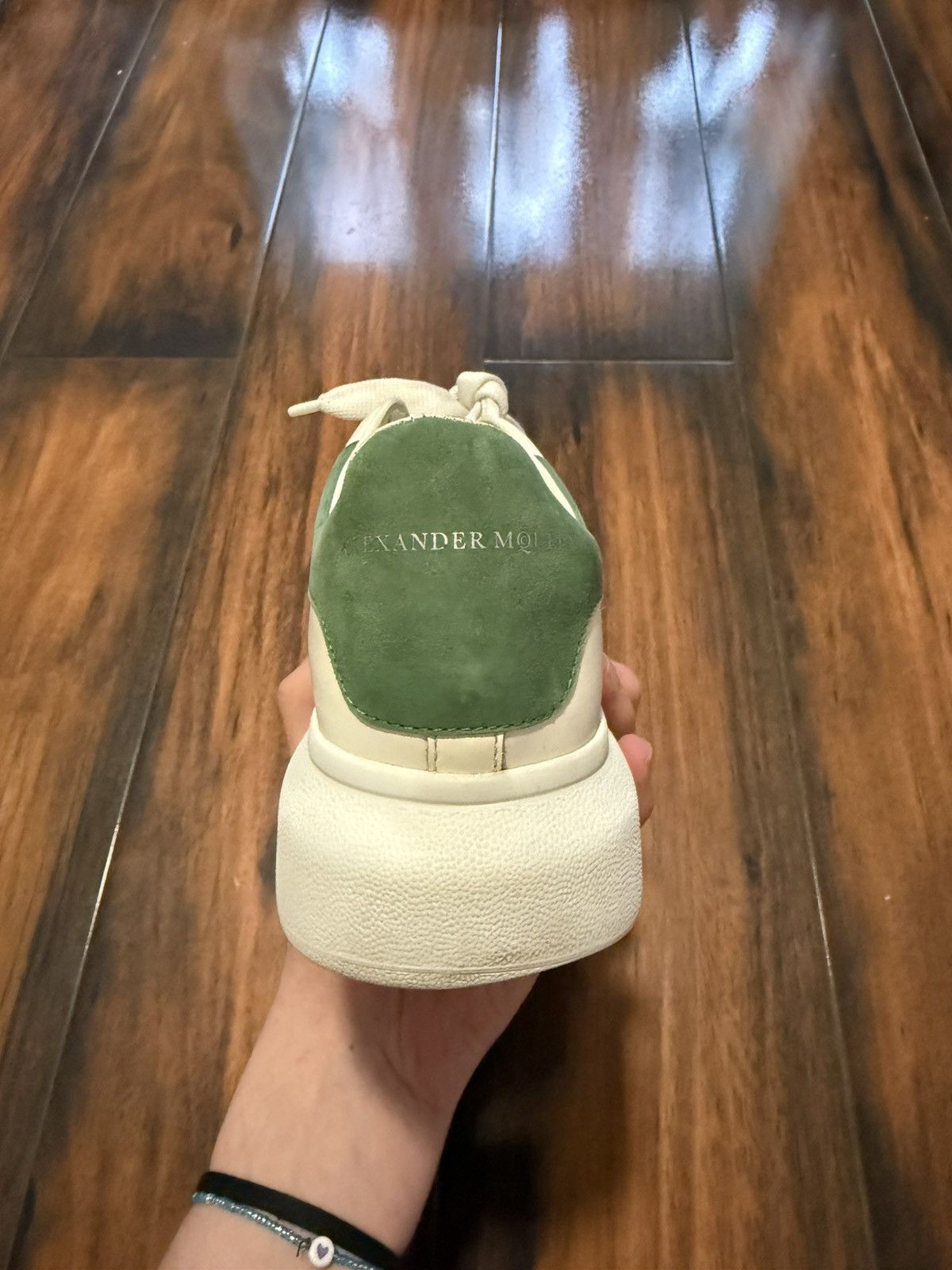 Alexander McQueen Alexander Mcqueen Oversized Sneaker White Green Velvet Heel Size US 7 / EU 40 - 6 Thumbnail