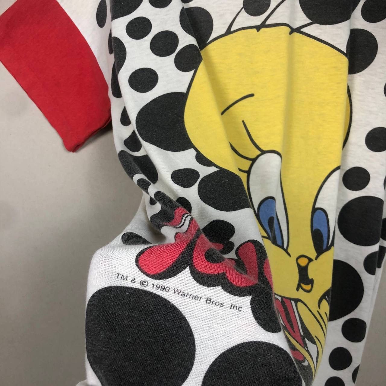 Anime × Cartoon Network × Vintage Vtg 90s Flirts Tweety Over Print Tshirt Cartoon Tees Size US L / EU 52-54 / 3 - 4 Thumbnail