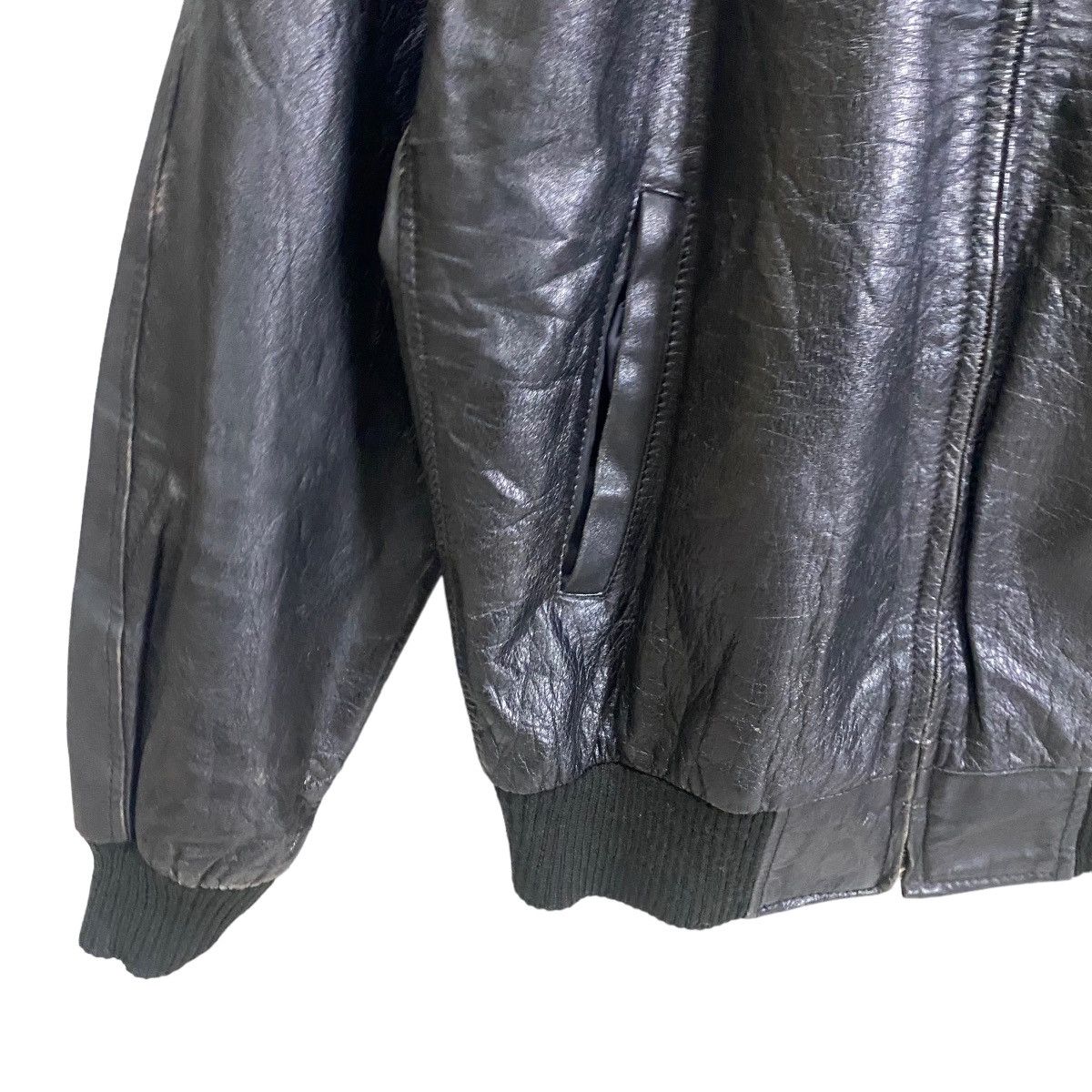 Genuine Leather Vintage 80s Bomber sheepskin leather jacket Size US M / EU 48-50 / 2 - 6 Thumbnail