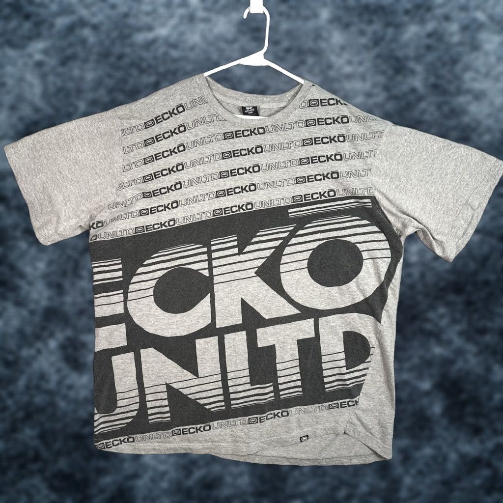 Vintage VINTAGE Ecko Unlimited T Shirt Gray Mens Big 3X 2000s Y2K All Over Print Graphic Tee Shirt Size US XXL / EU 58 / 5 - 1 Thumbnail