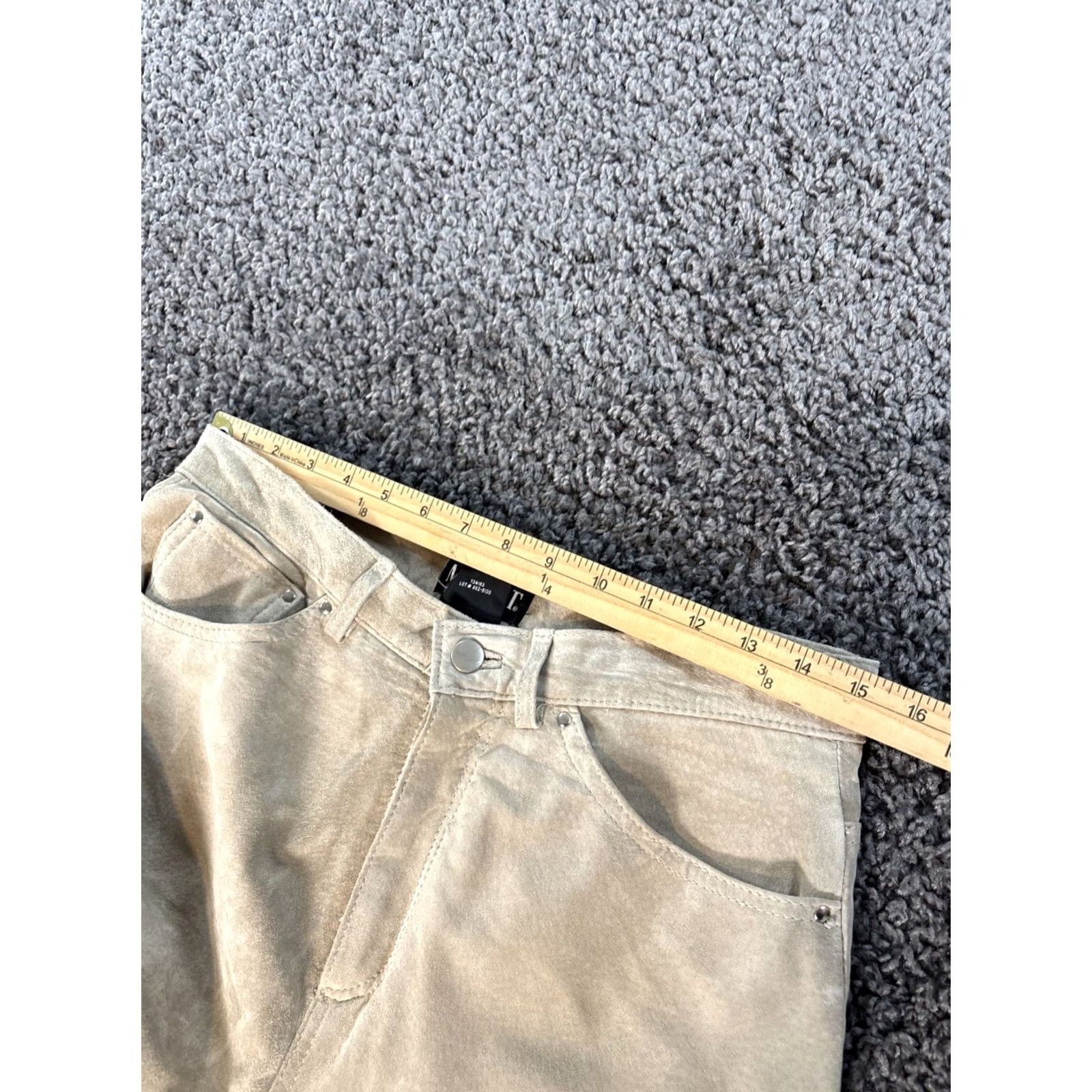 Vintage Vtg Mixit Suede Leather Pants Womens 30 30x30 Beige Cream High Rise 90s Dress Pants Womens Size 30" / US 8 / IT 44 - 4 Thumbnail