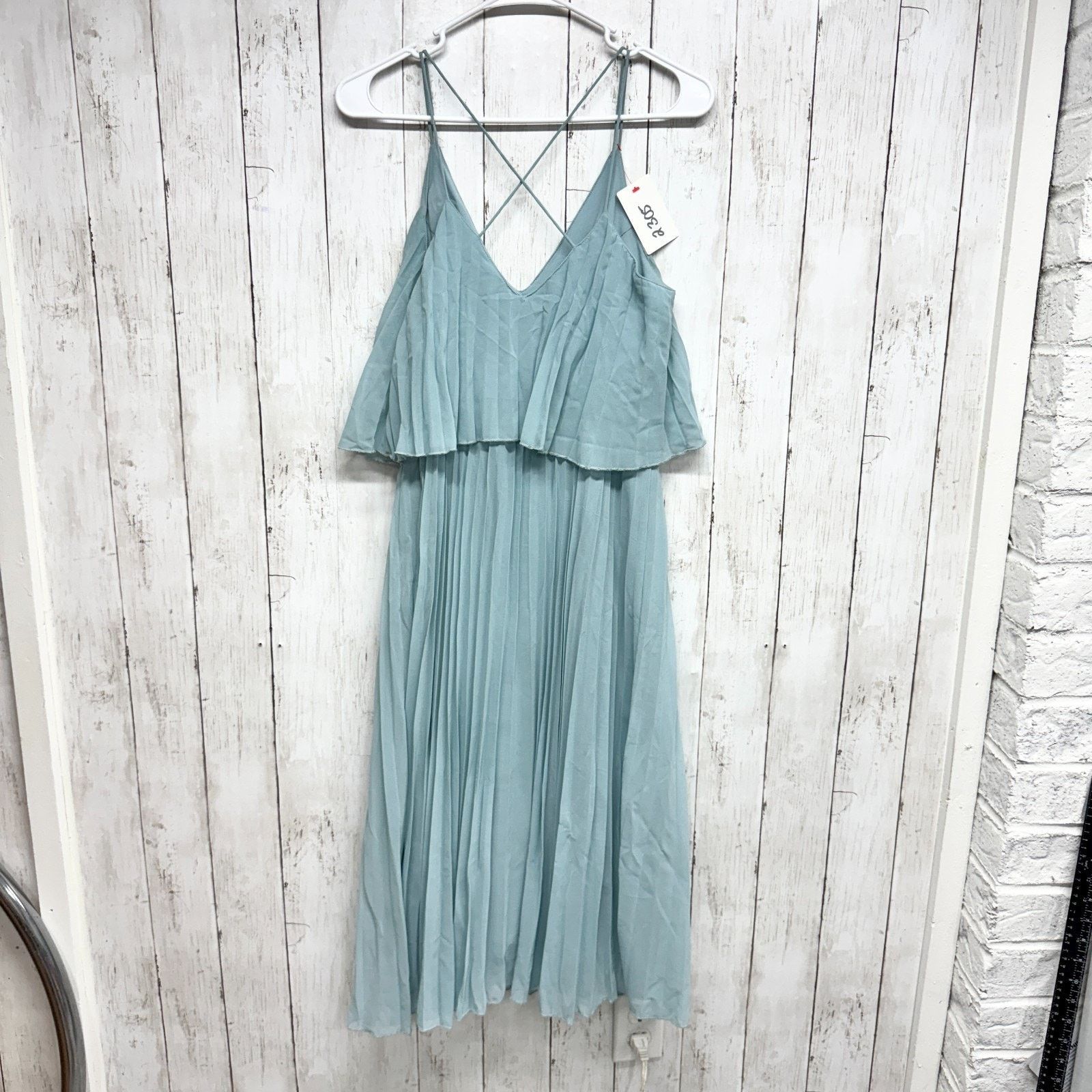 Asos Asos Dress Size 4 Pleated Sleeveless Crop Top Midi Crossback Size S / US 4 / IT 40 - 6 Thumbnail