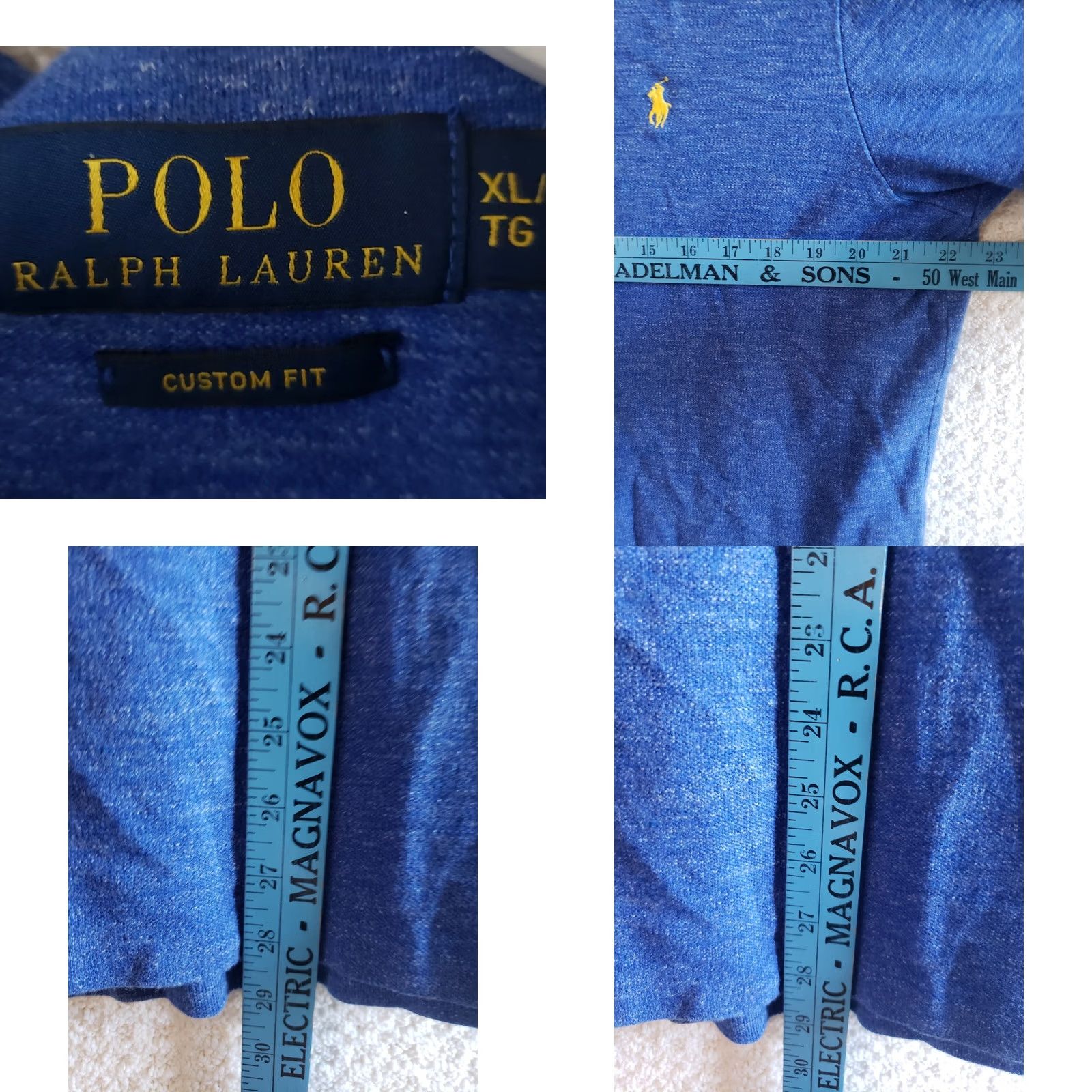 Polo Ralph Lauren Ralph Lauren Polo Shirt Men XL Custom Fit Short Sleeve Heathered Blue Casual Polo Ralph Lauren Shirt XL Mens Blue Size US XL / EU 56 / 4 - 8 Thumbnail
