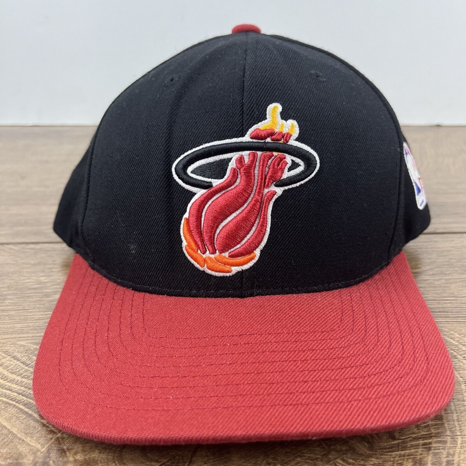 Mitchell & Ness Miami Heat Snapback Hat Black Mitchell & Ness Cap Adjustable Size ONE SIZE - 3 Thumbnail
