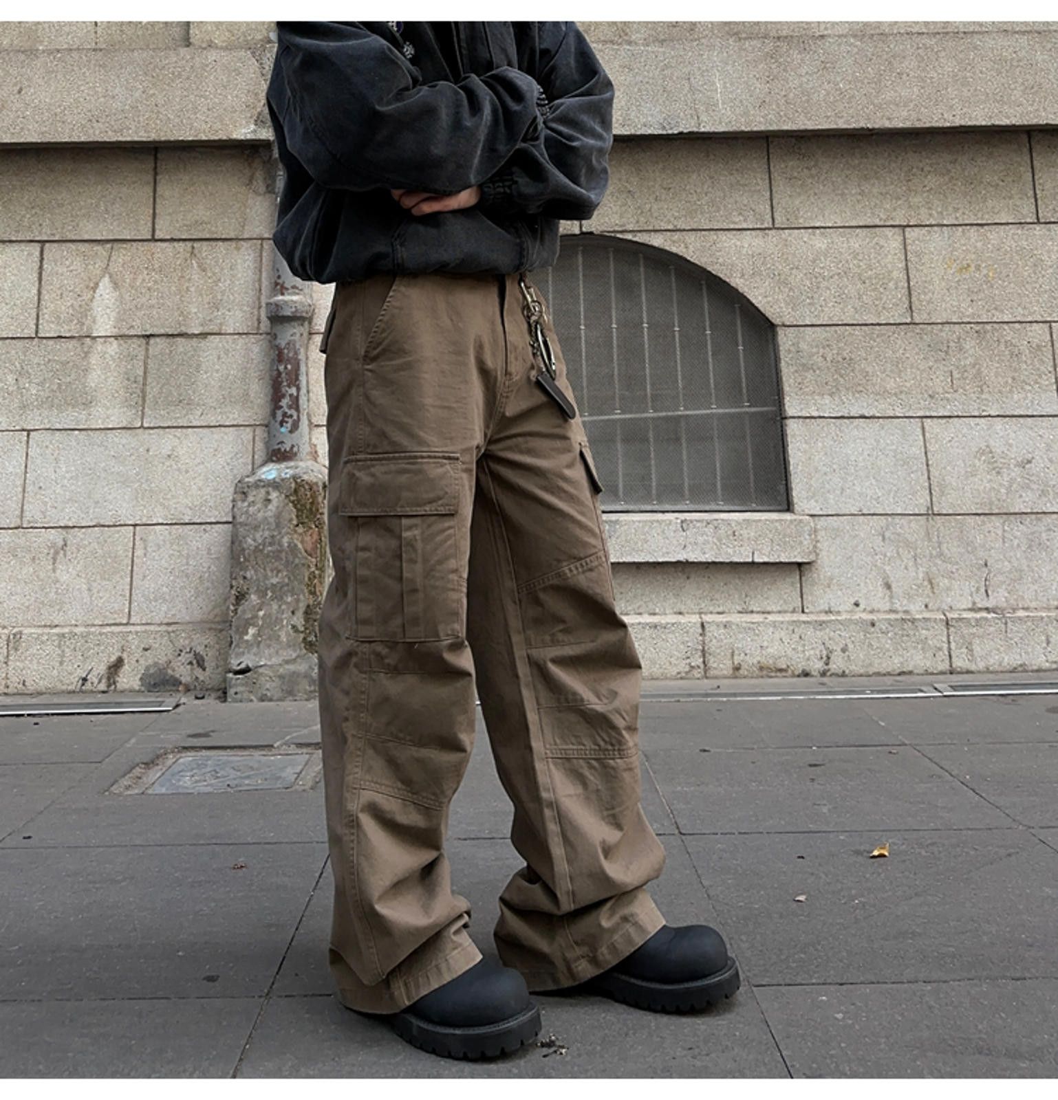 Brown Cargo Pants with Pockets