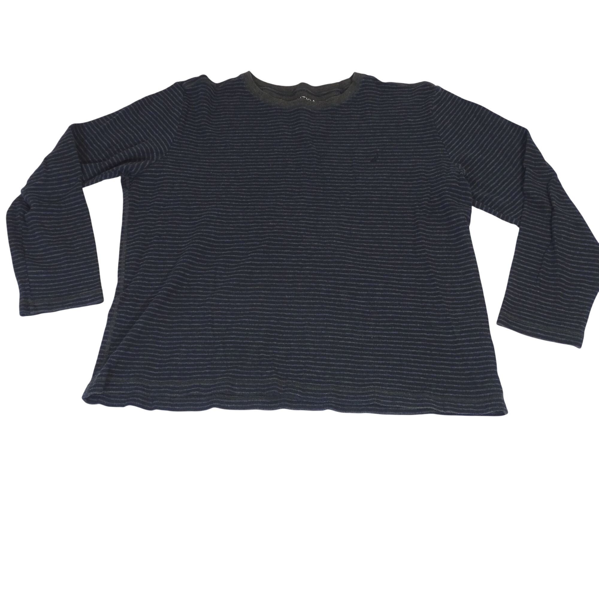 Nautica Nautica Sleepwear Men Ribbed Striped Blue Gray Shirt Size XL Size US XL / EU 56 / 4 - 1 Thumbnail