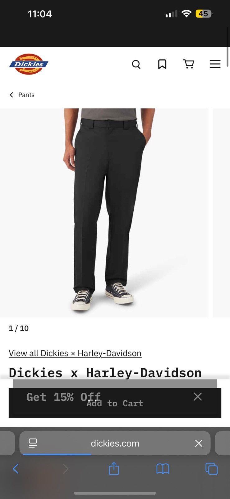 Dickies × Harley Davidson Dickies x Harley-Davidson 874 Work Pants Size US 33 - 1 Thumbnail
