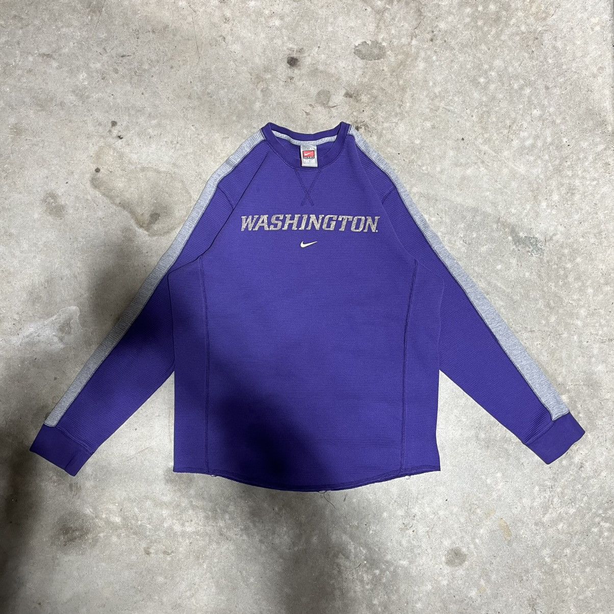 Nike × Vintage Nike 90s/Y2K Washington Thermal Crewneck Sweatshirt Mens XL Size US XL / EU 56 / 4 - 2 Thumbnail
