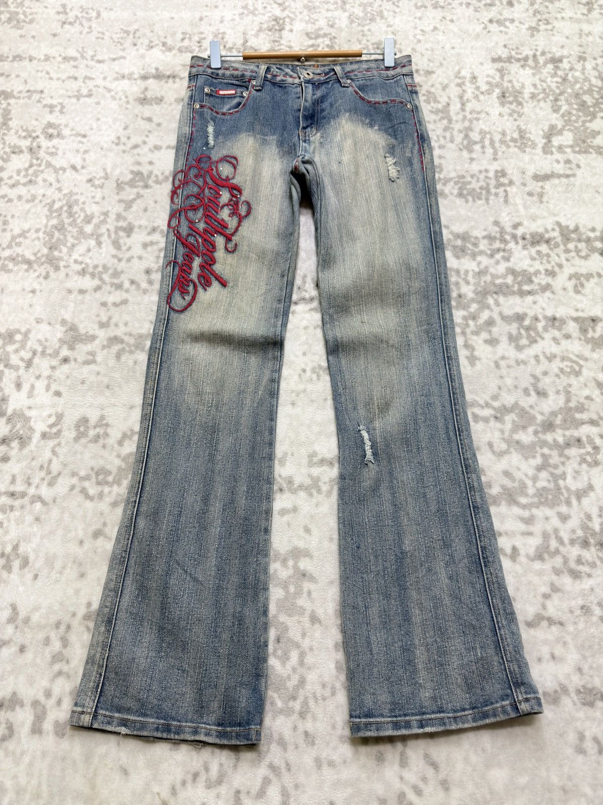 Southpole Vintage Southpole Y2K Flared Tribal Embroidery Denim Size US 29 - 1 Thumbnail