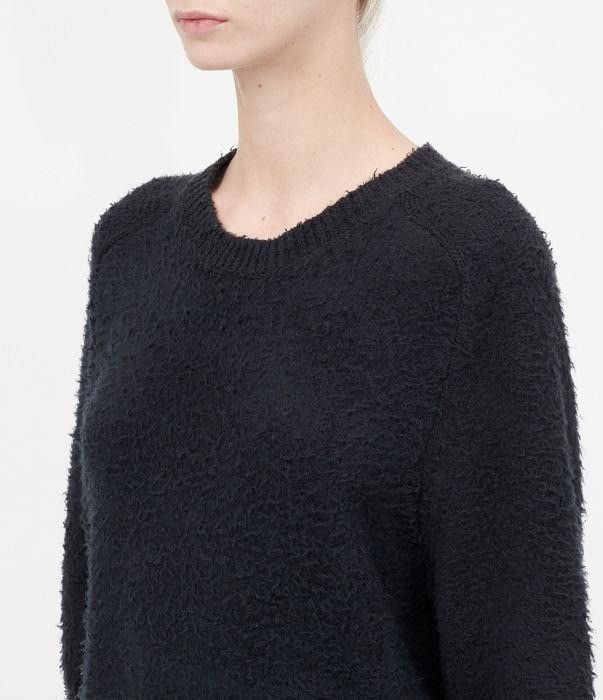 Maison Margiela o1bcso1str0526 Textured Cotton Sweater in Black Size XS / US 0-2 / IT 36-38 - 5 Thumbnail