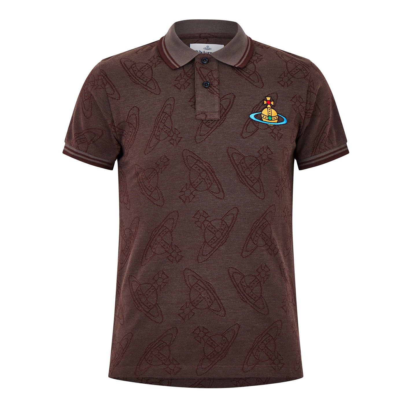 Vivienne Westwood o1g2r1mq0526 Classic Polo Shirt in Brown Size US S / EU 44-46 / 1 - 1 Thumbnail