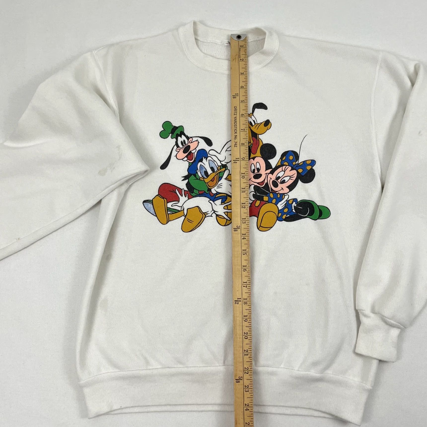 Disney VTG Disney Sweatshirt Adult Medium White Graphic Crewneck Pullover Mickey Mouse 90s Men Women Size M / US 6-8 / IT 42-44 - 3 Thumbnail