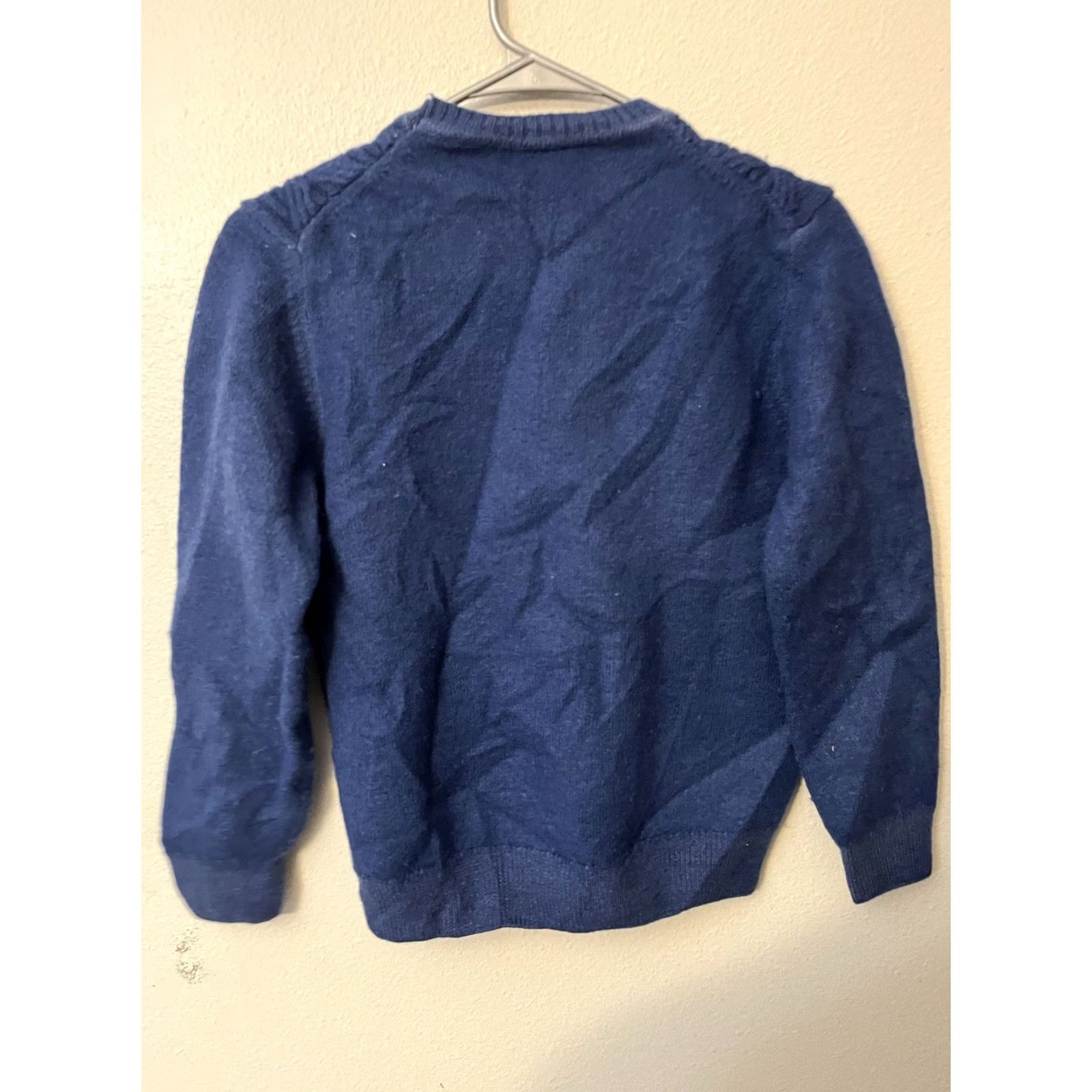 BUGATCHI Bugatchi Sweater Woman Large Blue Cable Knit 100% LambsWool Size L / US 10 / IT 46 - 3 Thumbnail