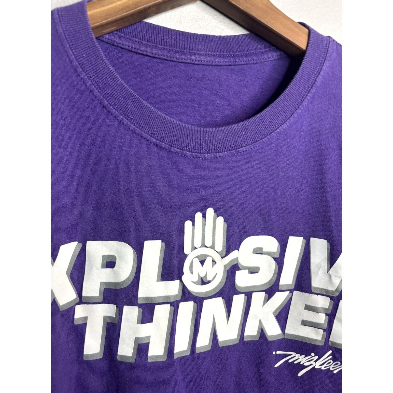 Vintage VINTAGE Miskeen Explosive Thinker Shirt Mens L Purple Brain Grenade Graphic Tee Size US L / EU 52-54 / 3 - 3 Thumbnail