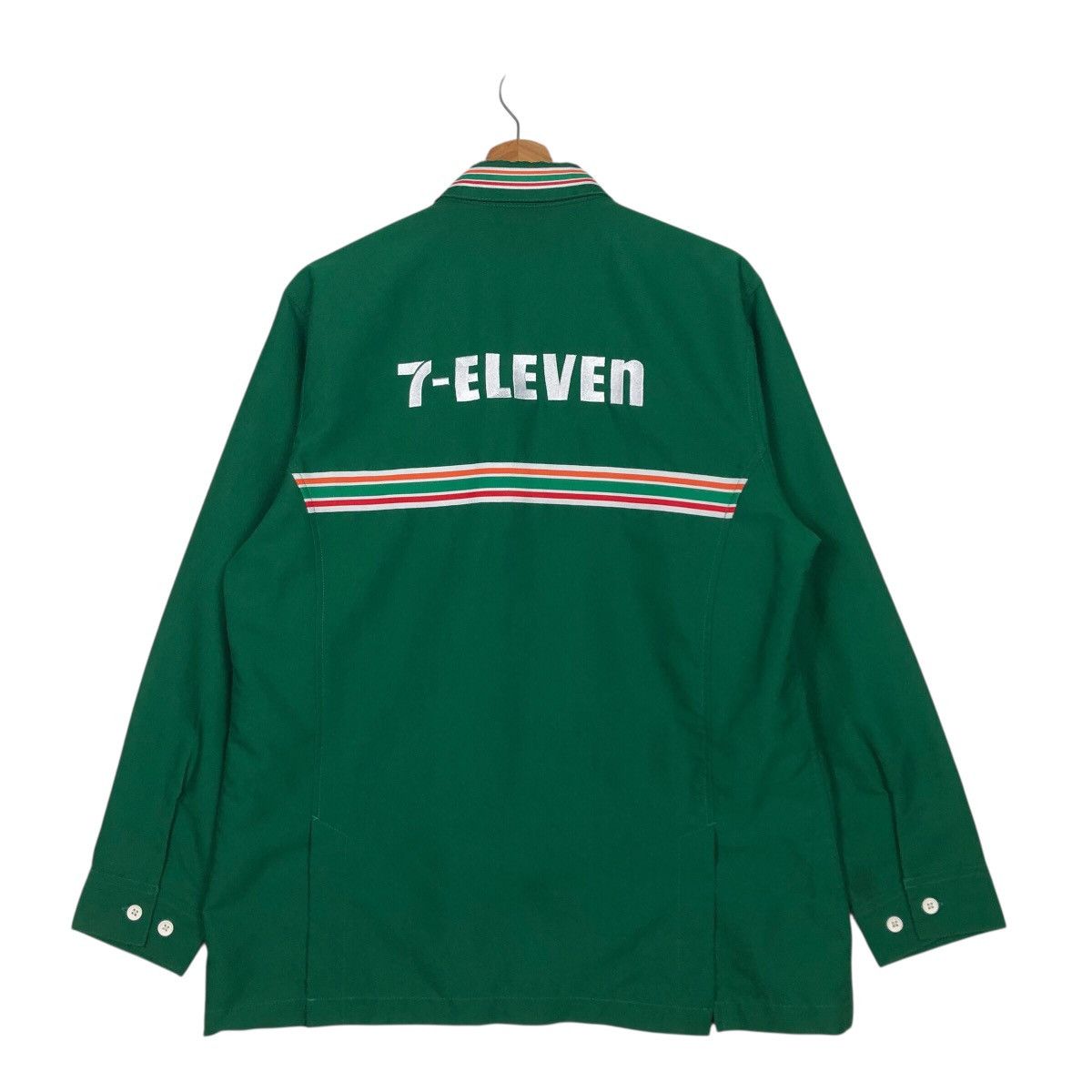 Japanese Brand Vintage 7-Eleven Employee Uniform Jacket Green Zip-Up Size US M / EU 48-50 / 2 - 9 Thumbnail
