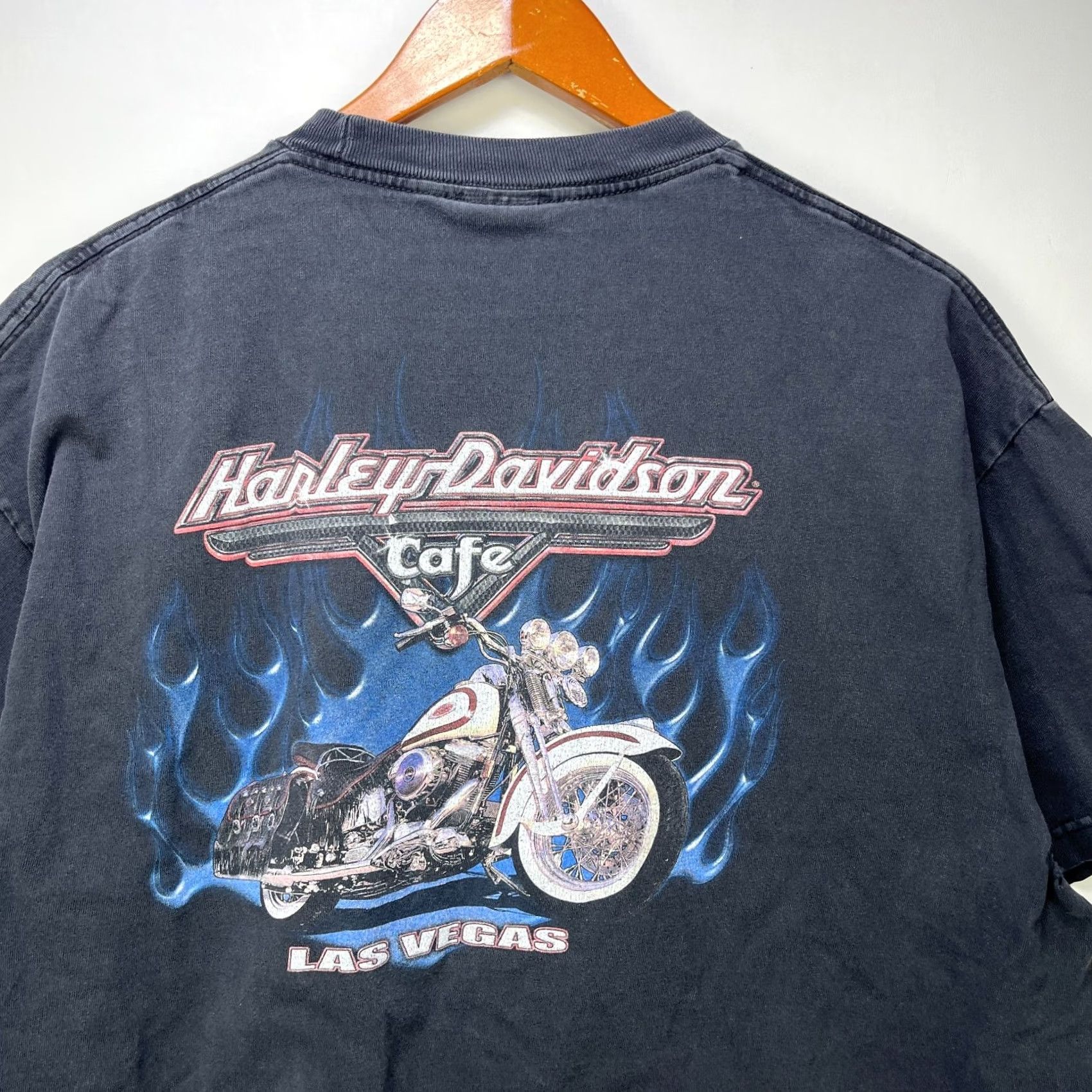 Harley Davidson VINTAGE Harley-Davidson T-Shirt XL Black 90s Graphic Print Skull Logo Mens Short Sleeve Damaged? Size US XL / EU 56 / 4 - 2 Thumbnail