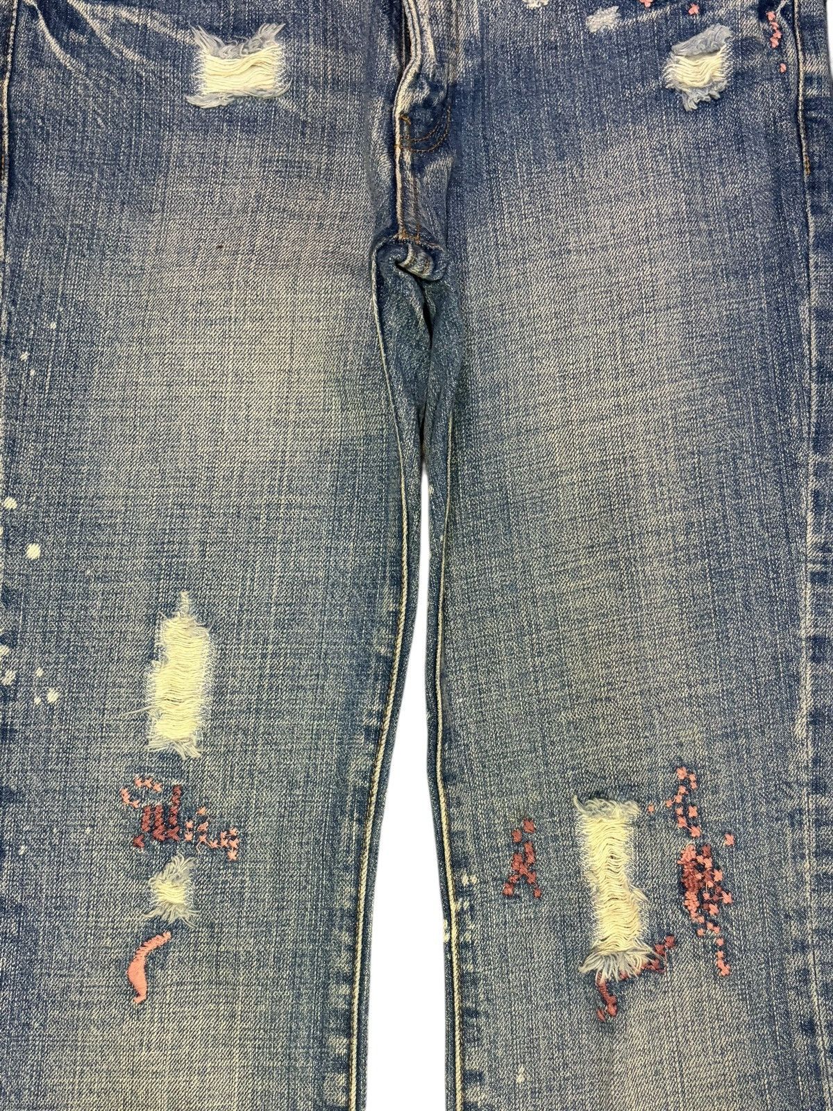 Diesel Vintage Japanese Brand Embroidered Distressed Flare Jeans Size 26" / US 2 / IT 38 - 3 Thumbnail