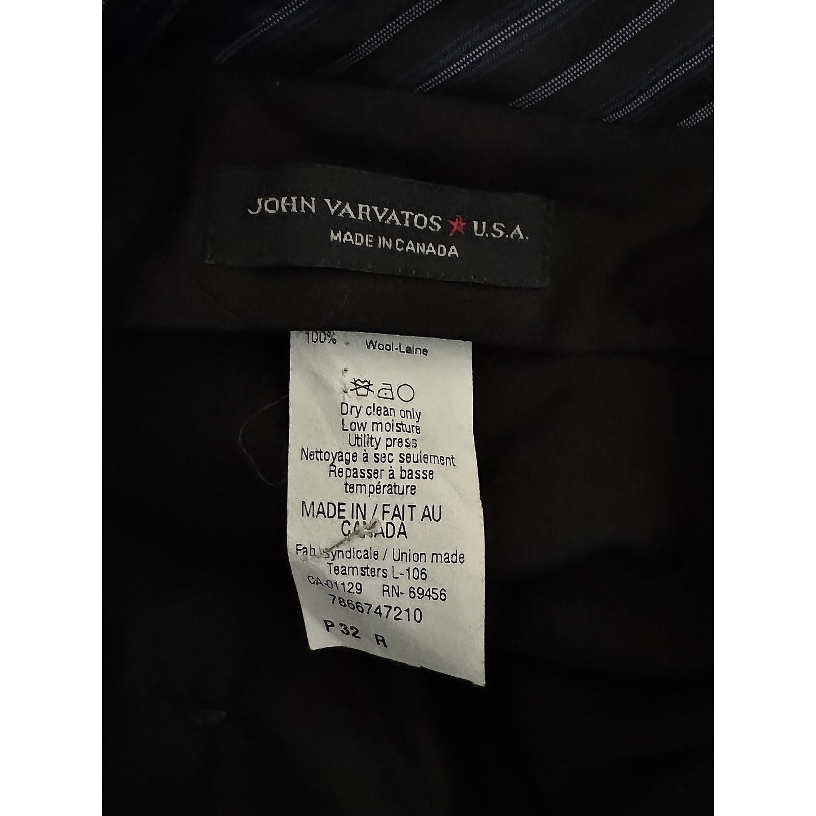John Varvatos John Varvatos Black Wool Austin Dress Pants Size US 32 / EU 48 - 3 Thumbnail
