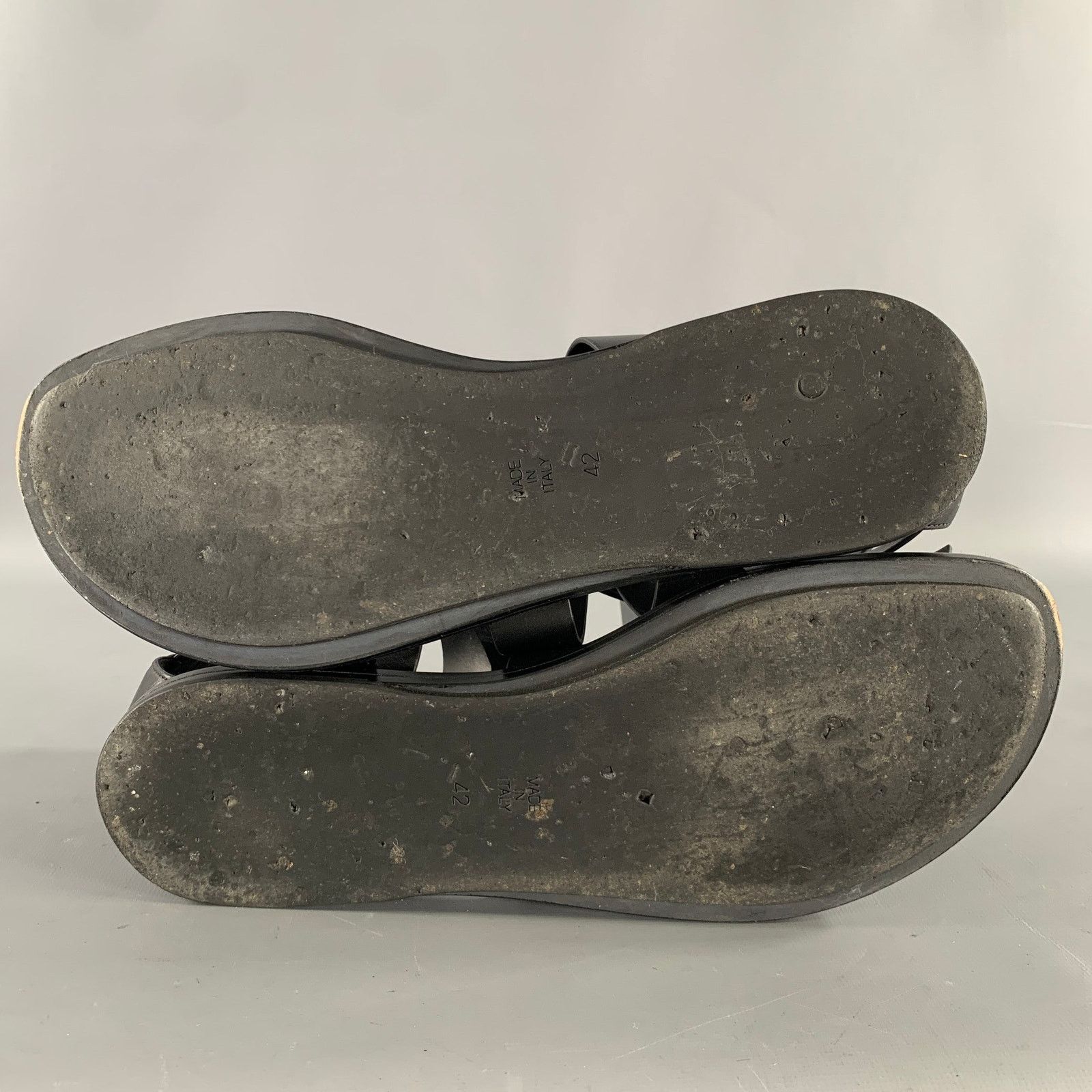 Ann Demeulemeester ANN DEMEULEMEESTER Size 9 Black Leather Strappy Sandals Size US 9 / EU 42 - 6 Thumbnail