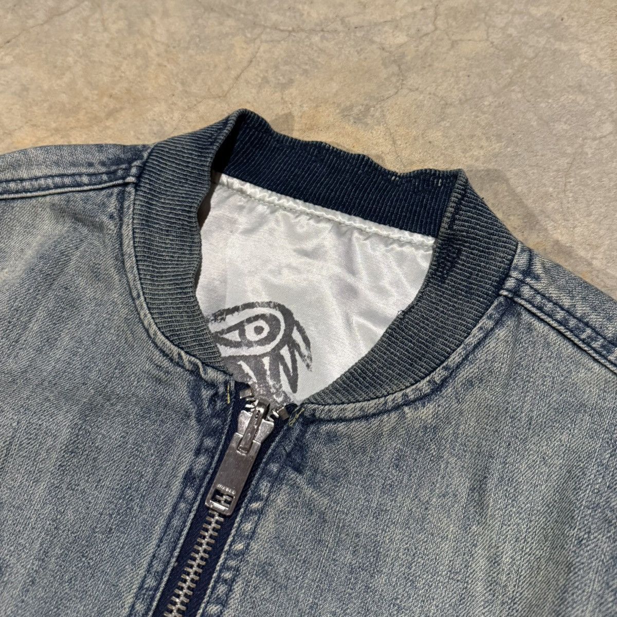 Diesel Vintage Diesel Faded Denim Reversible Bomber Jacket Grunge Size US L / EU 52-54 / 3 - 7 Thumbnail