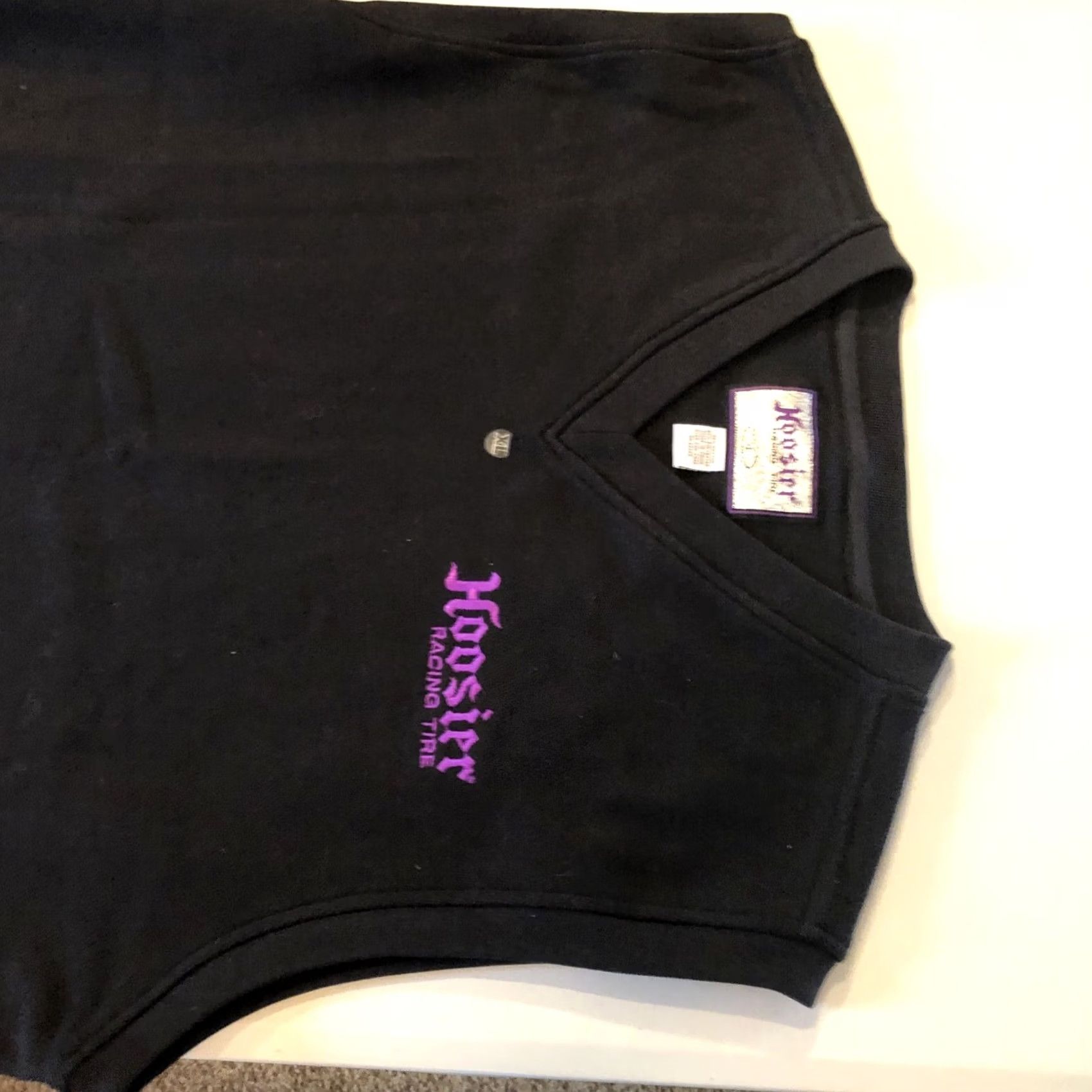 Vintage Hoosier Racing Tire Sweater Sleeveless Adult XL Men Embroidered NWOT Black Crew Neck Knit Pullover Casual Cars Fashion Graphic: None Size US XL / EU 56 / 4 - 6 Thumbnail