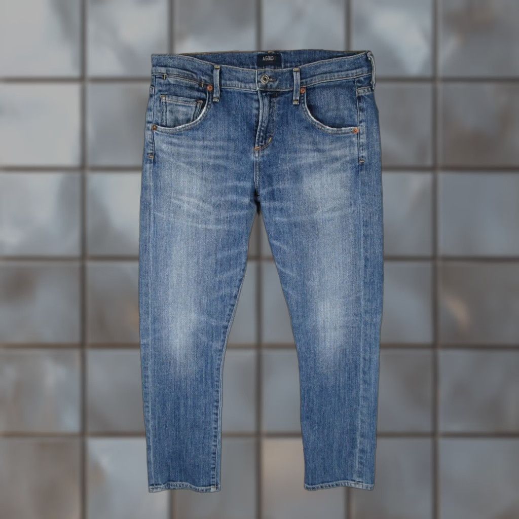 Agolde AGOLDE Jeans Womens ISABEL Slim Boyfriend Ankle Blue 26 Regular Denim 30x25 Cotton Blend Pockets Belt Loops Zip Mid Rise 8.5-10.5in Size 26" / US 2 / IT 38 - 1 Thumbnail