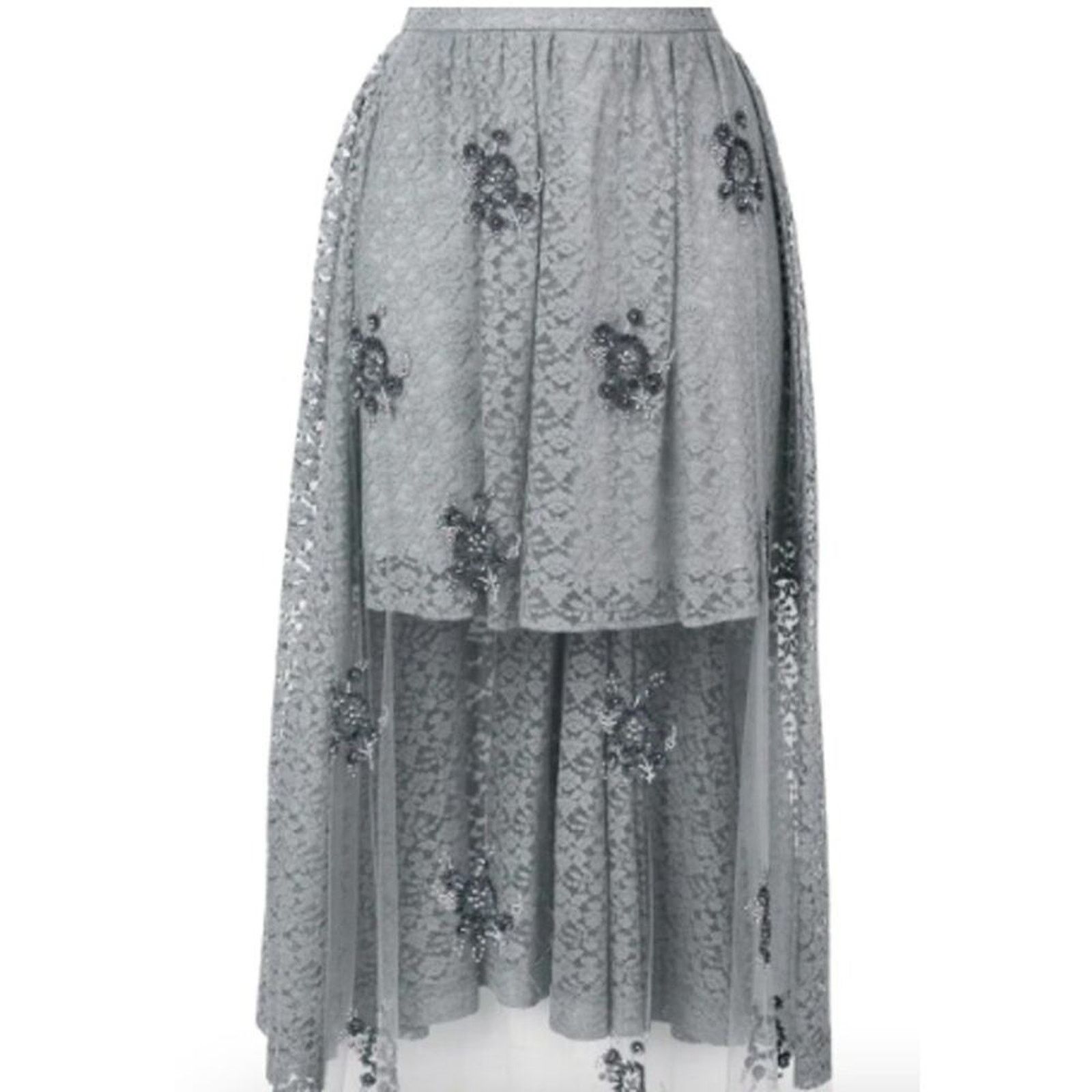 Stella McCartney Stella McCartney embellished lace high low skirt Size 30" / US 8 / IT 44 - 2 Thumbnail