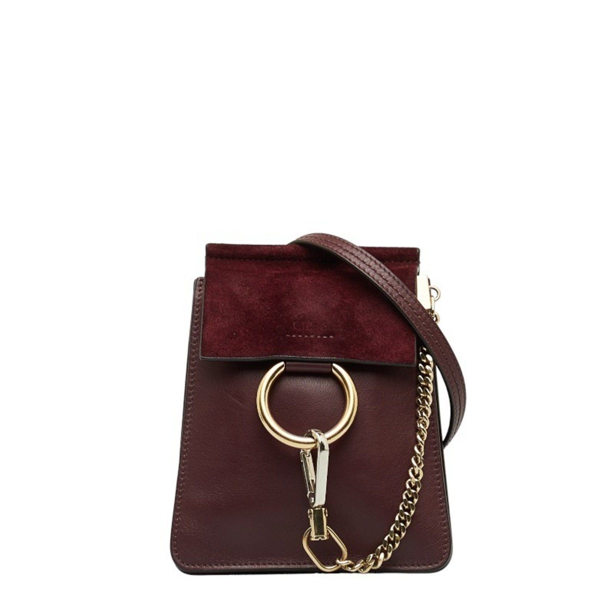 image of Chloe Chloé Faye Shoulder in Burgundy, Women's