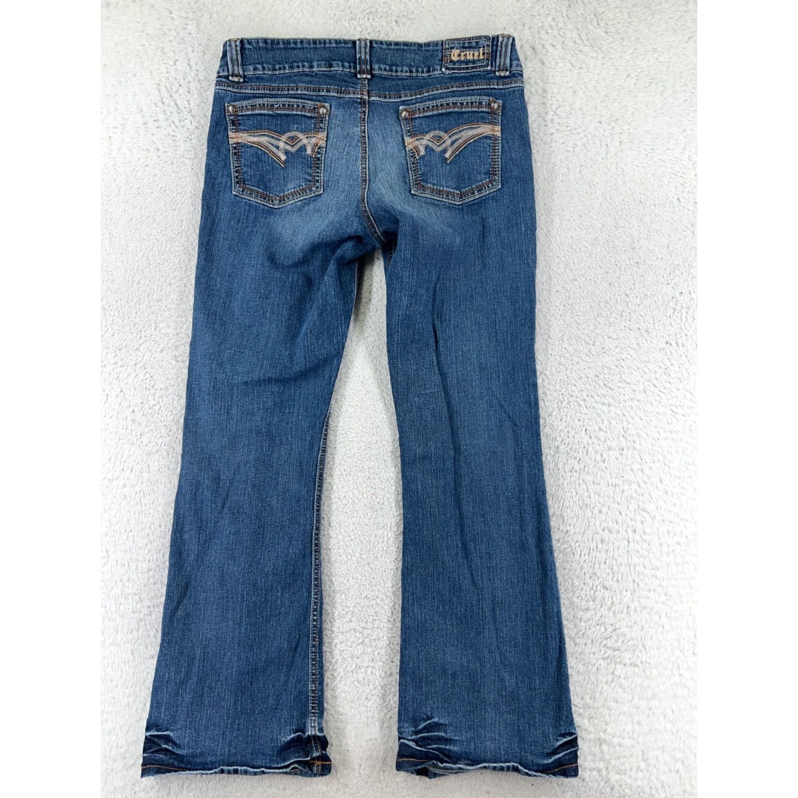 Vintage Cruel Girl Jeans Womens Bootcut Denim Blue 30x32 11 Regular Cotton Embroidered Pockets Zipper Zip Inseam 32 Size 32" / US 10 / IT 46 - 2 Thumbnail