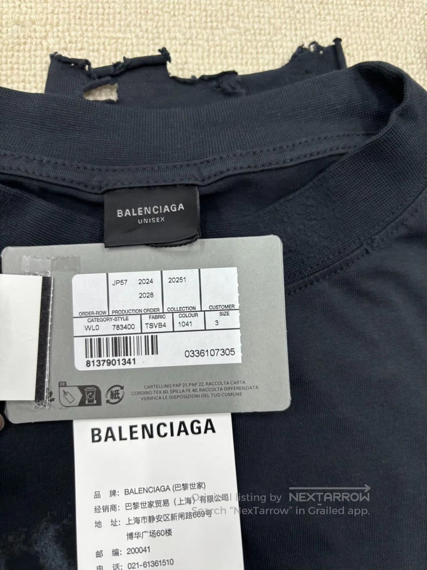 Balenciaga Balenciaga SS25 Distressed Crewneck Long-Sleeve T-Shirt. Size US M / EU 48-50 / 2 - 5 Thumbnail