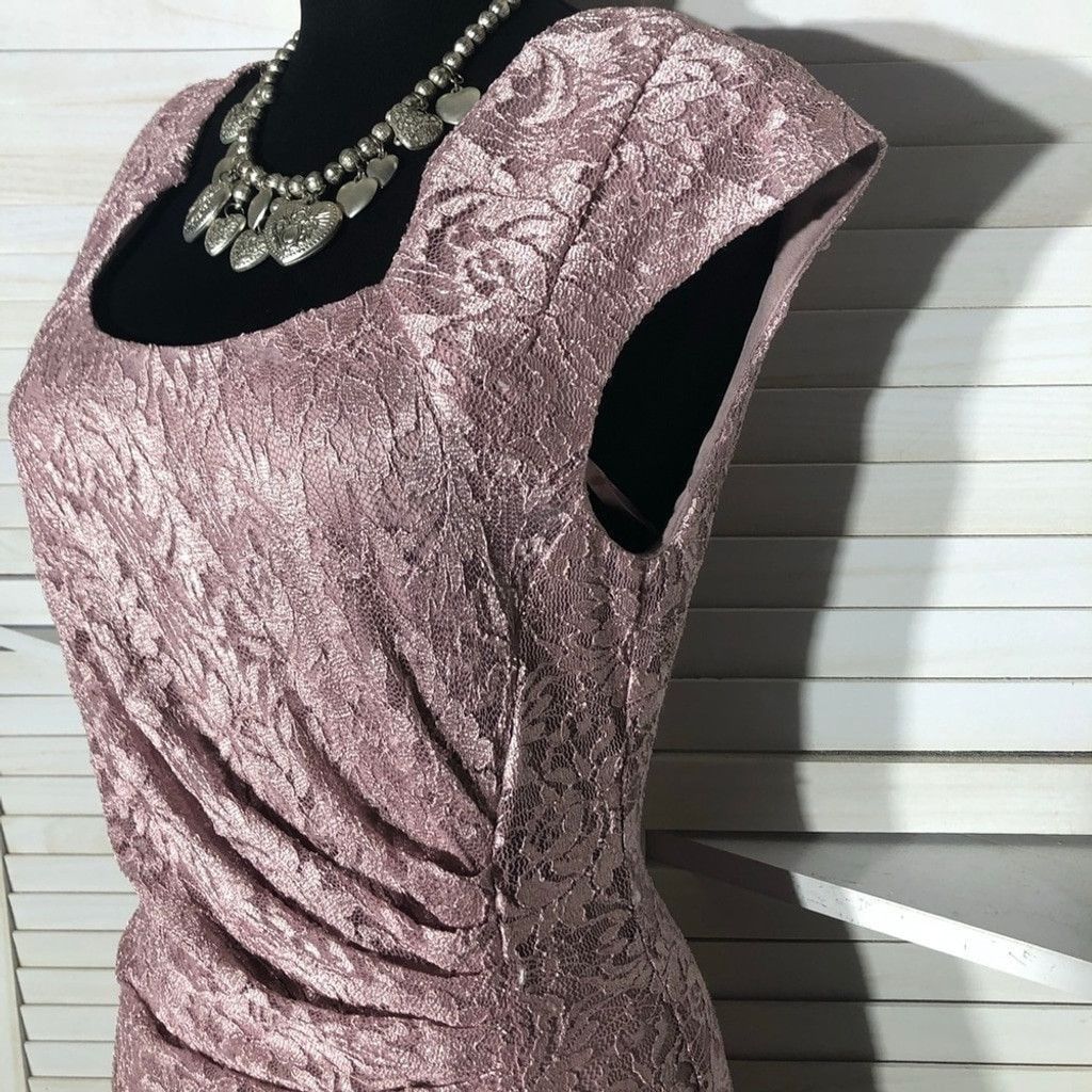 Vintage Tahari Arthur S. Levine Maxi Sequin Gown Floral Lace Pink 6 Size M / US 6-8 / IT 42-44 - 10 Thumbnail