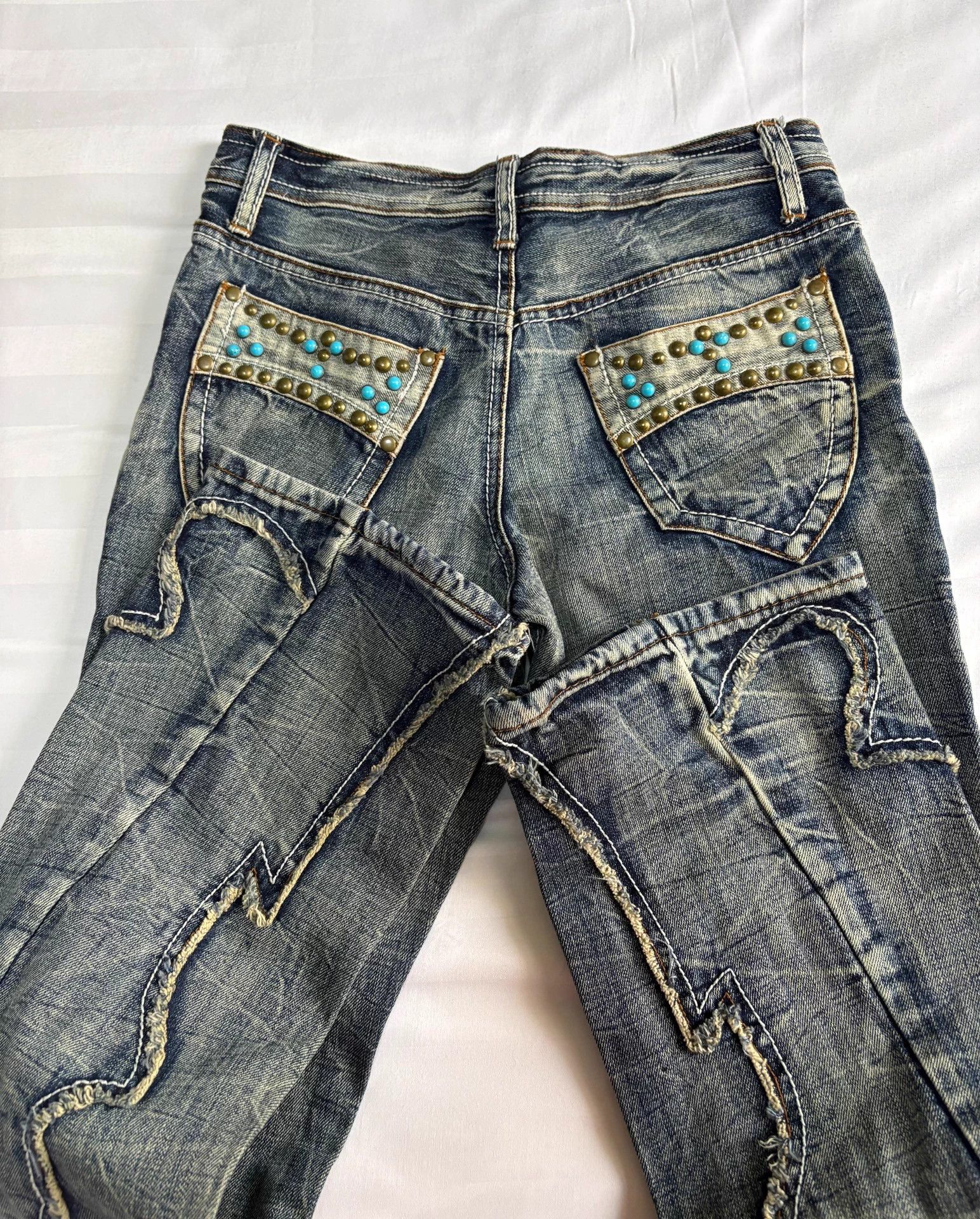 semanticdesign Semanticdesign Jpn Vintage Paneled Distressed Jeweled Denim Size US 29 - 9 Thumbnail
