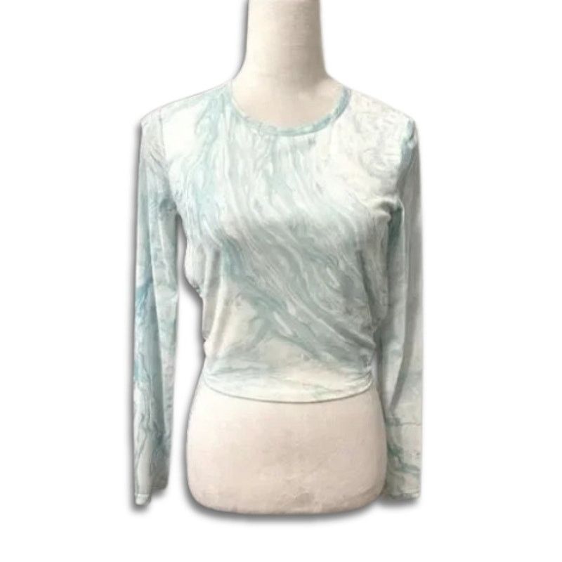 Other Elodie Tie Dye Top Long Sleeve Open Back Tie Blue L NWOT Size L / US 10 / IT 46 - 1 Thumbnail