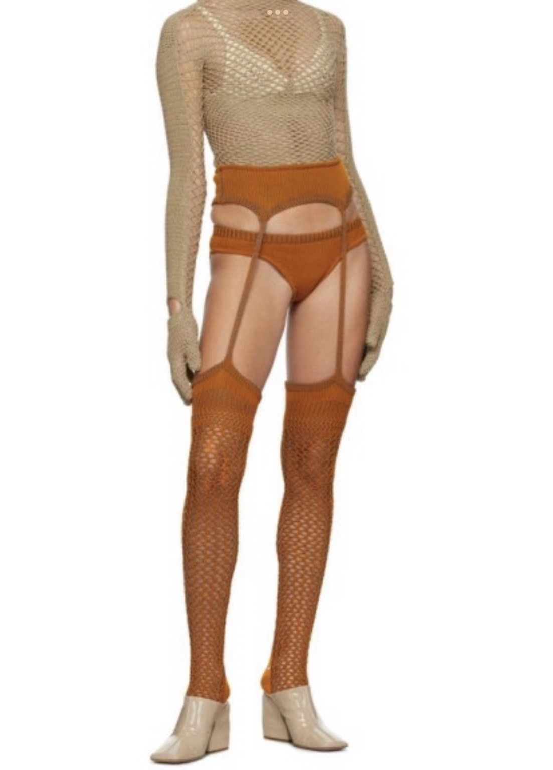 ISA BOULDER Isa Boulder Orange Knit Leggings and Briefs Set Size 27" / US 4 / IT 40 - 2 Thumbnail