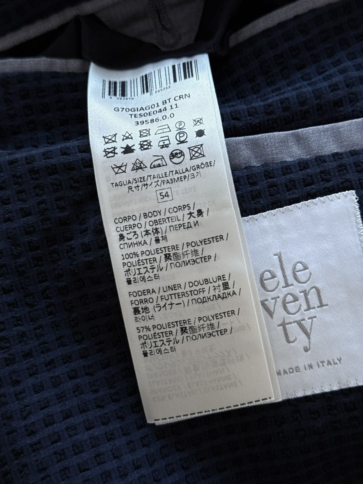 Eleventy Eleventy Navy Blue Textur Lightweight Blazer Jacket Size 44R - 10 Thumbnail