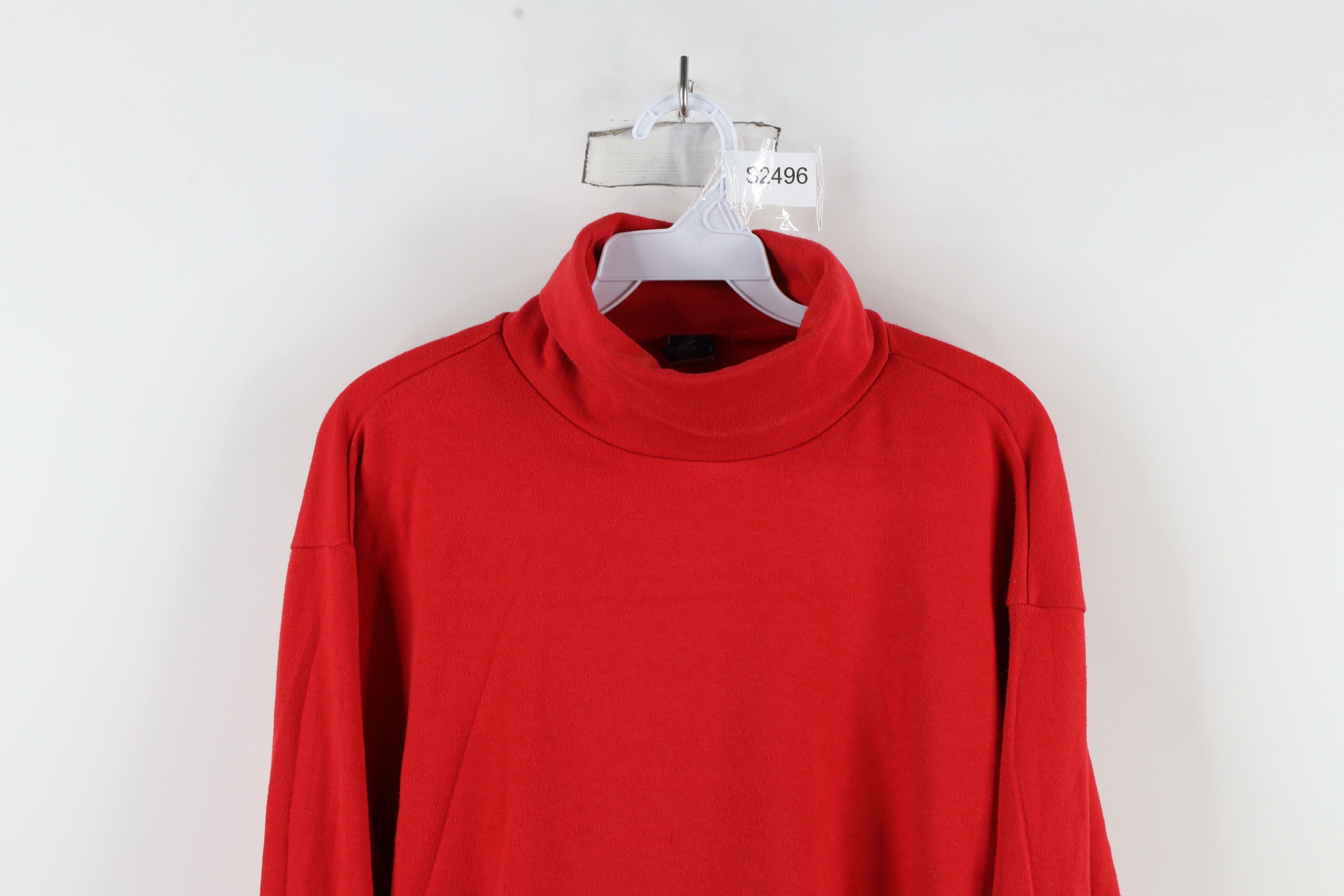 Lands' End × Vintage Vintage 90s Lands End Blank Turtleneck T-Shirt Red USA Size US L / EU 52-54 / 3 - 2 Thumbnail